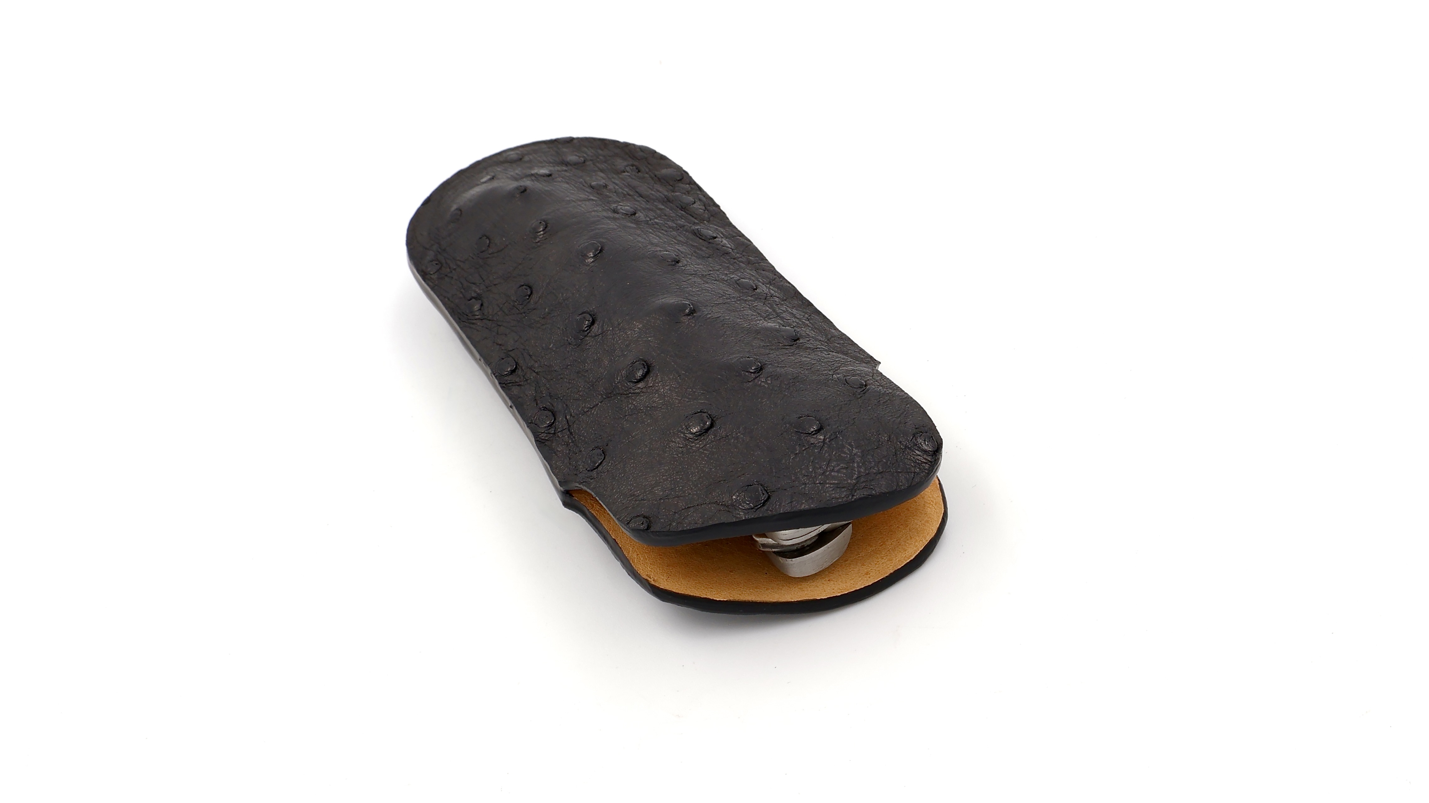 Atelier N°7 ostrich leather black 14,5 cm