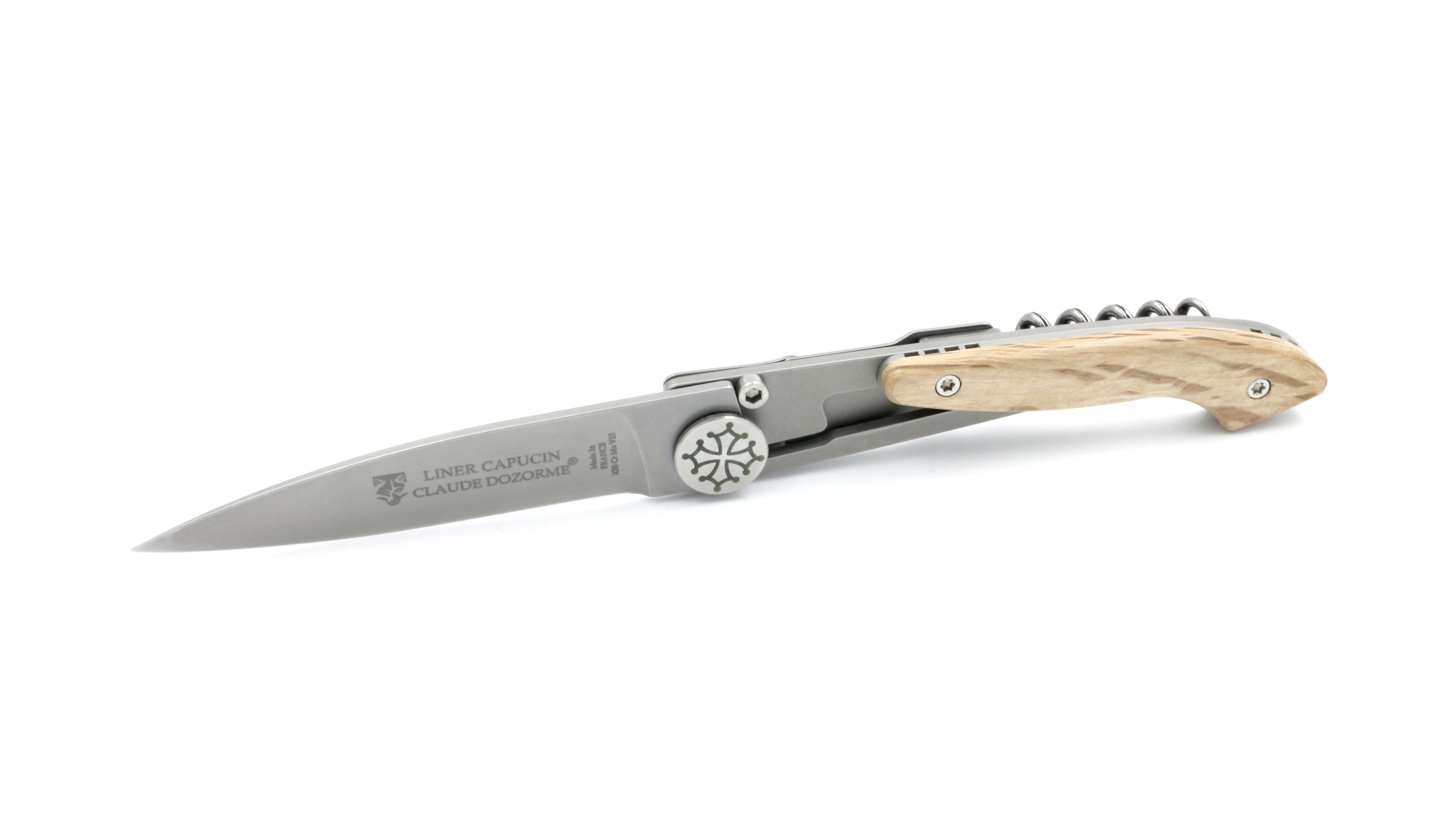 178936D0-EF5D-472F-851F-231E0D708C1B_1_201_a Claude DOZORME Thiers Liner Lock Capucin grüne Eiche Korkenzieher