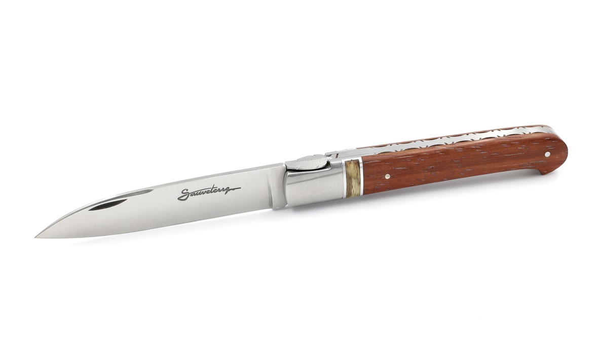 Sauveterre knife Padouk inlay Aubrac wood
