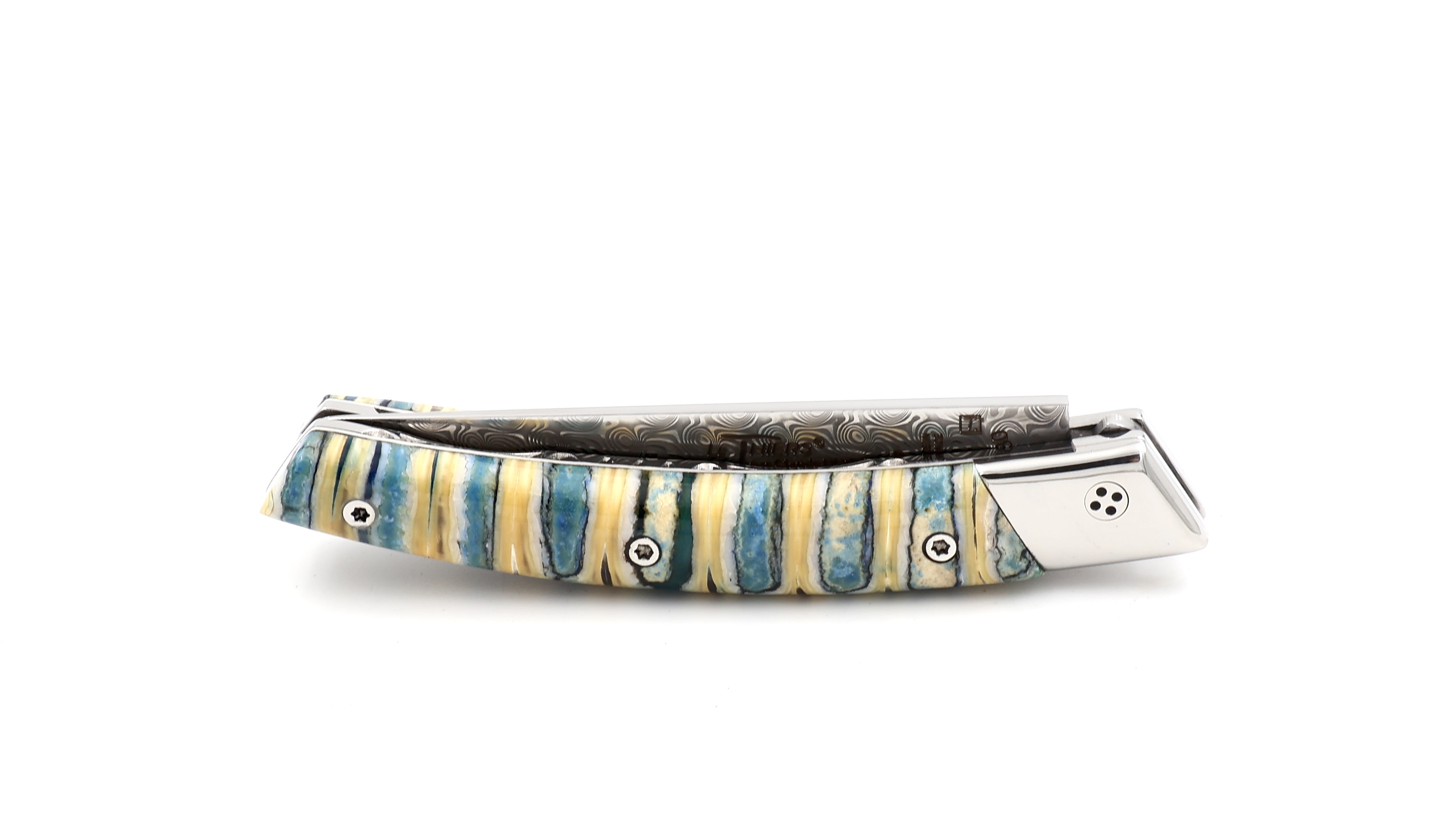 Claude DOZORME Thiers RLT L'ATELIER Mammutbackenzahn blau Damastklinge 