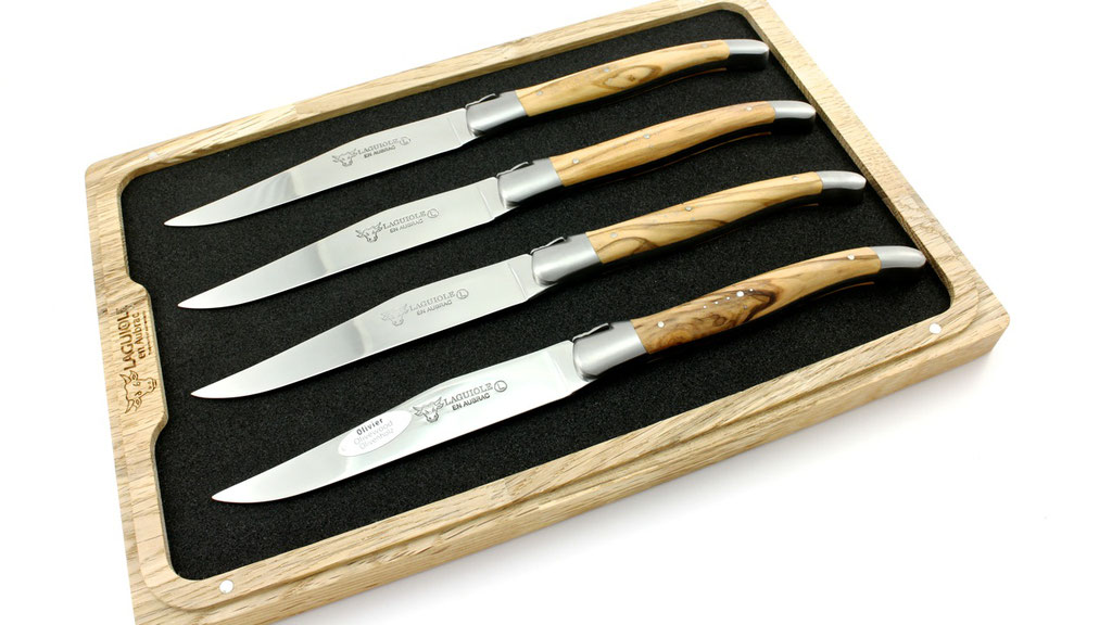 Laguiole en Aubrac Olive Laguiole Steakmesser Set