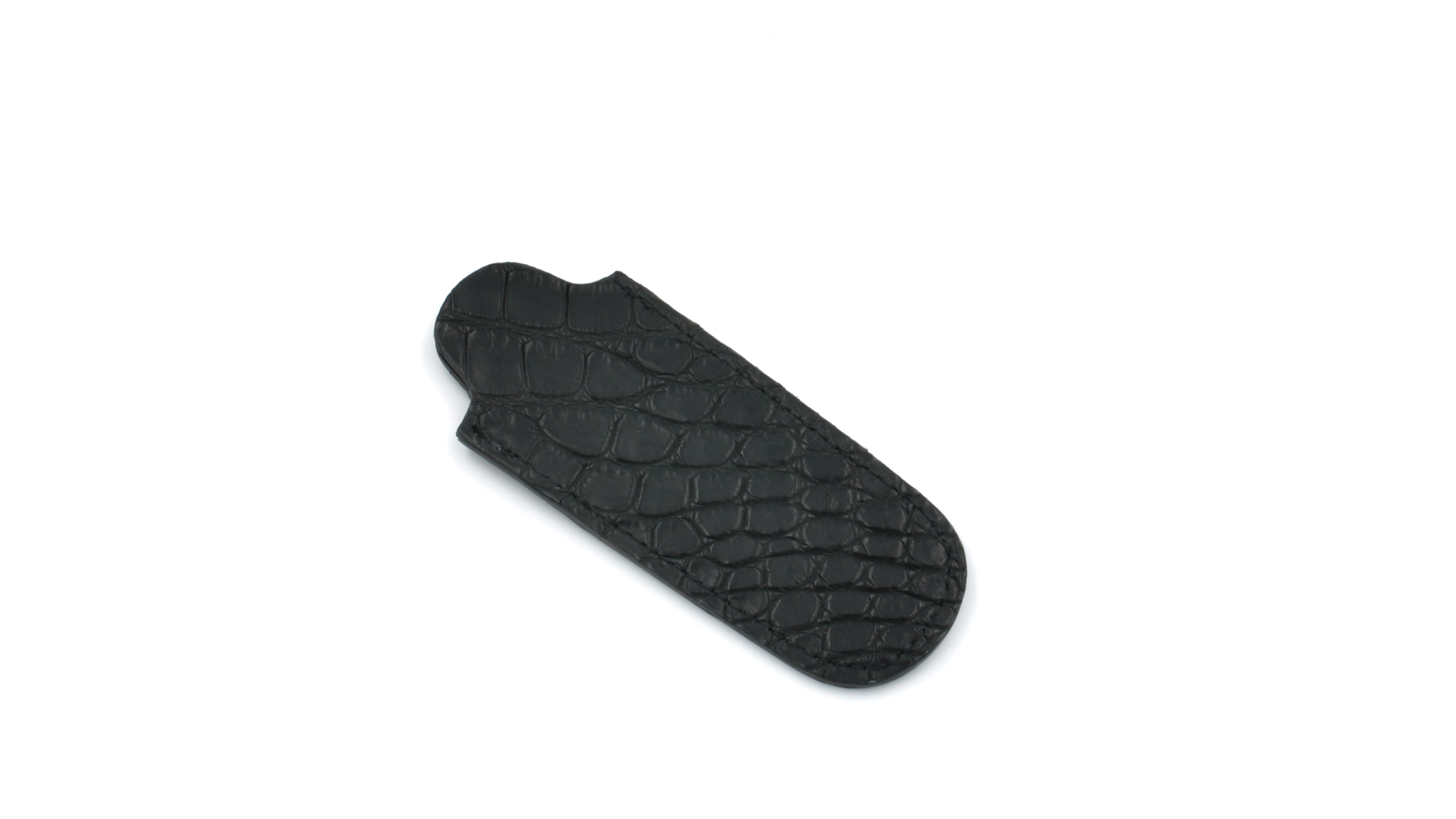 MAX CAPDEBARTHES POCHE exclusive kroko leather sheath black 11 cm MAX CAPDEBARTHES POCHE exclusive kroko leather sheath black 11 cm