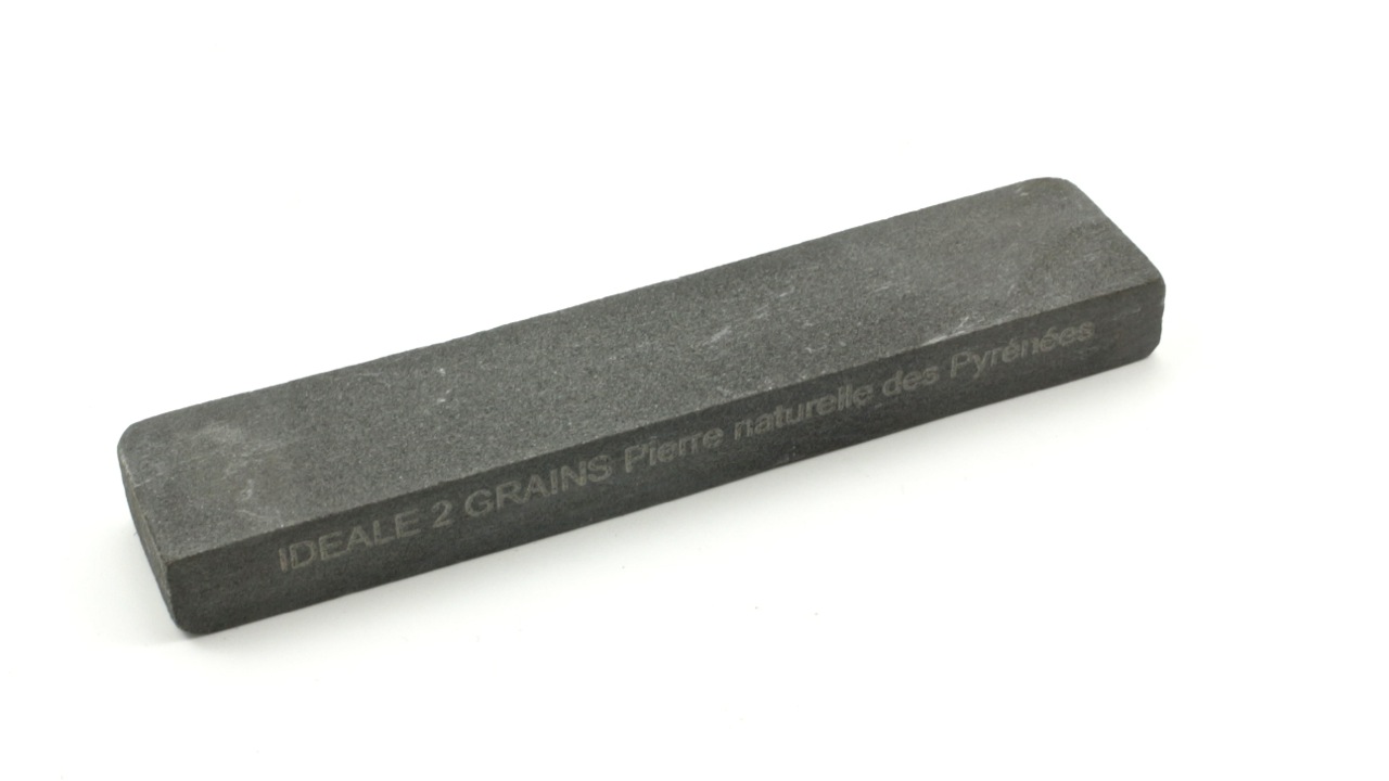 Pierre à Aiguiser des Pyrenées natürlicher Schleifstein zwei Körnungen mit Etui blau 120 x 25 mm