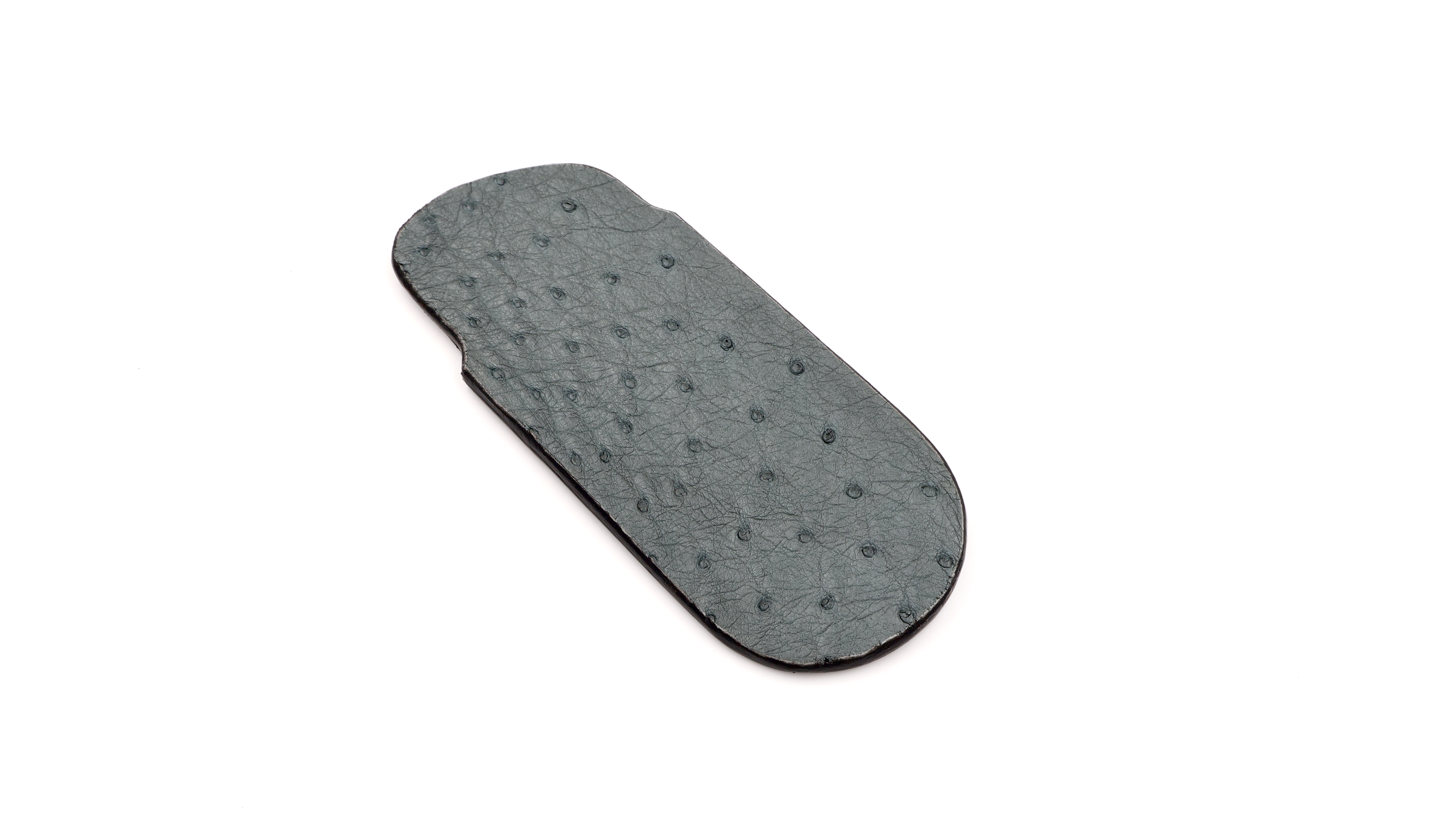 Atelier N°7 ostrich leather dark grey 14,5 cm