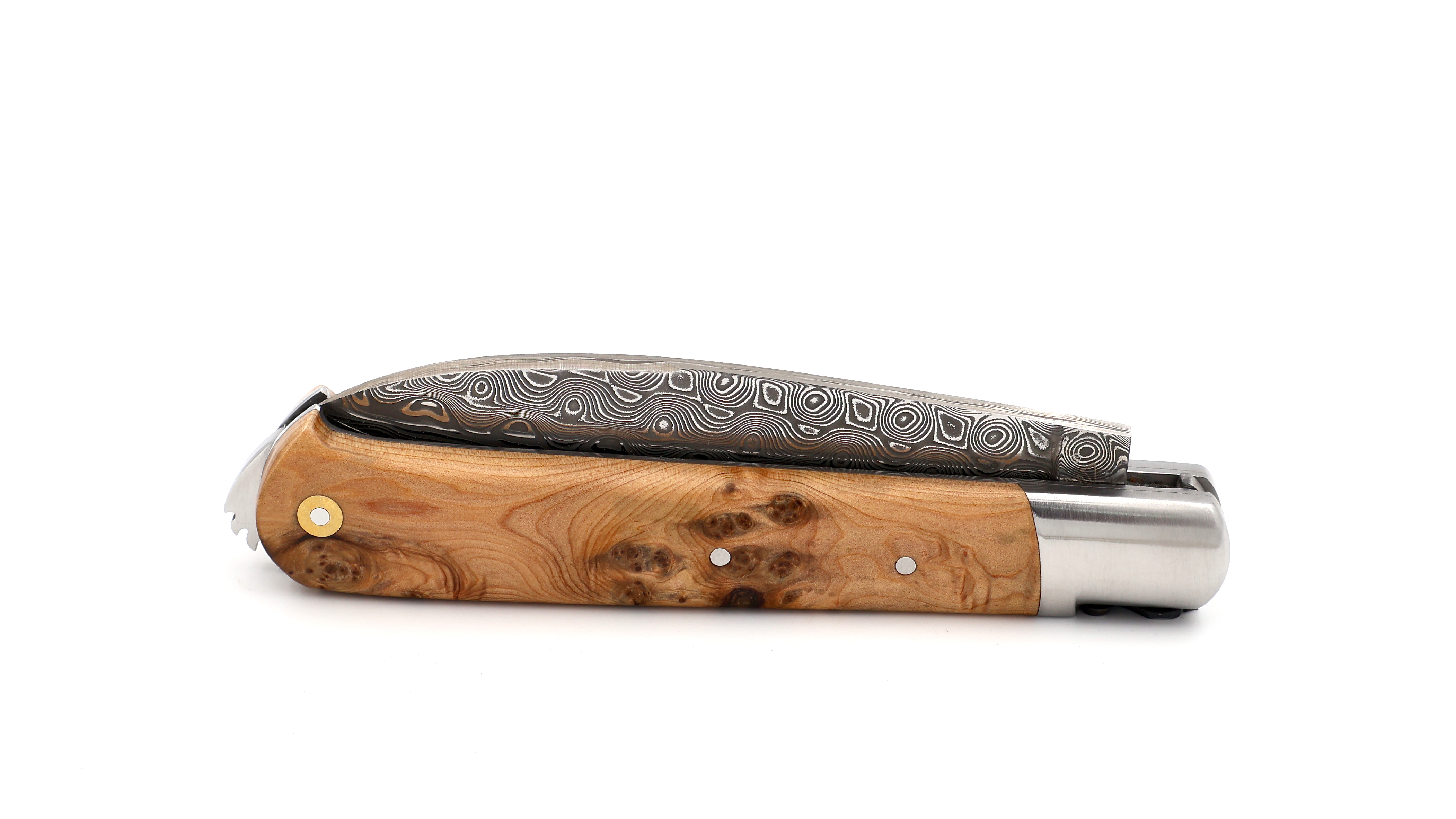 Fontenille Pataud 5 Coqs knife juniper rose damascus