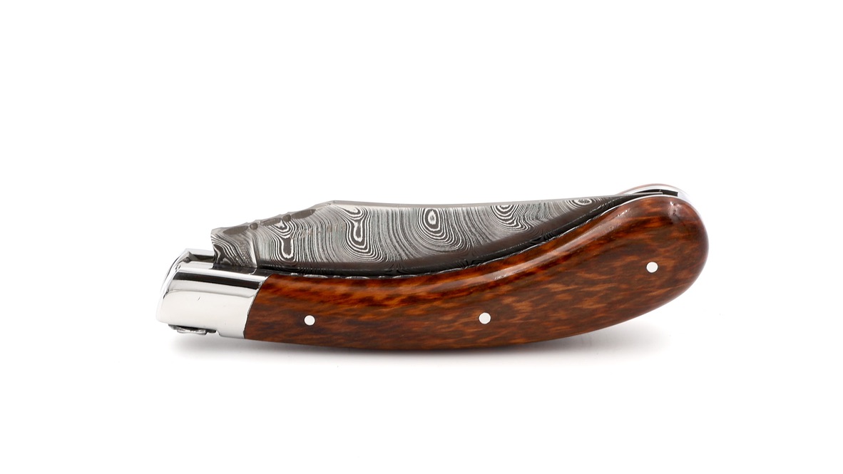 Fontenille Pataud Capuchadou chiseled amourette wood & damascus 12 cm