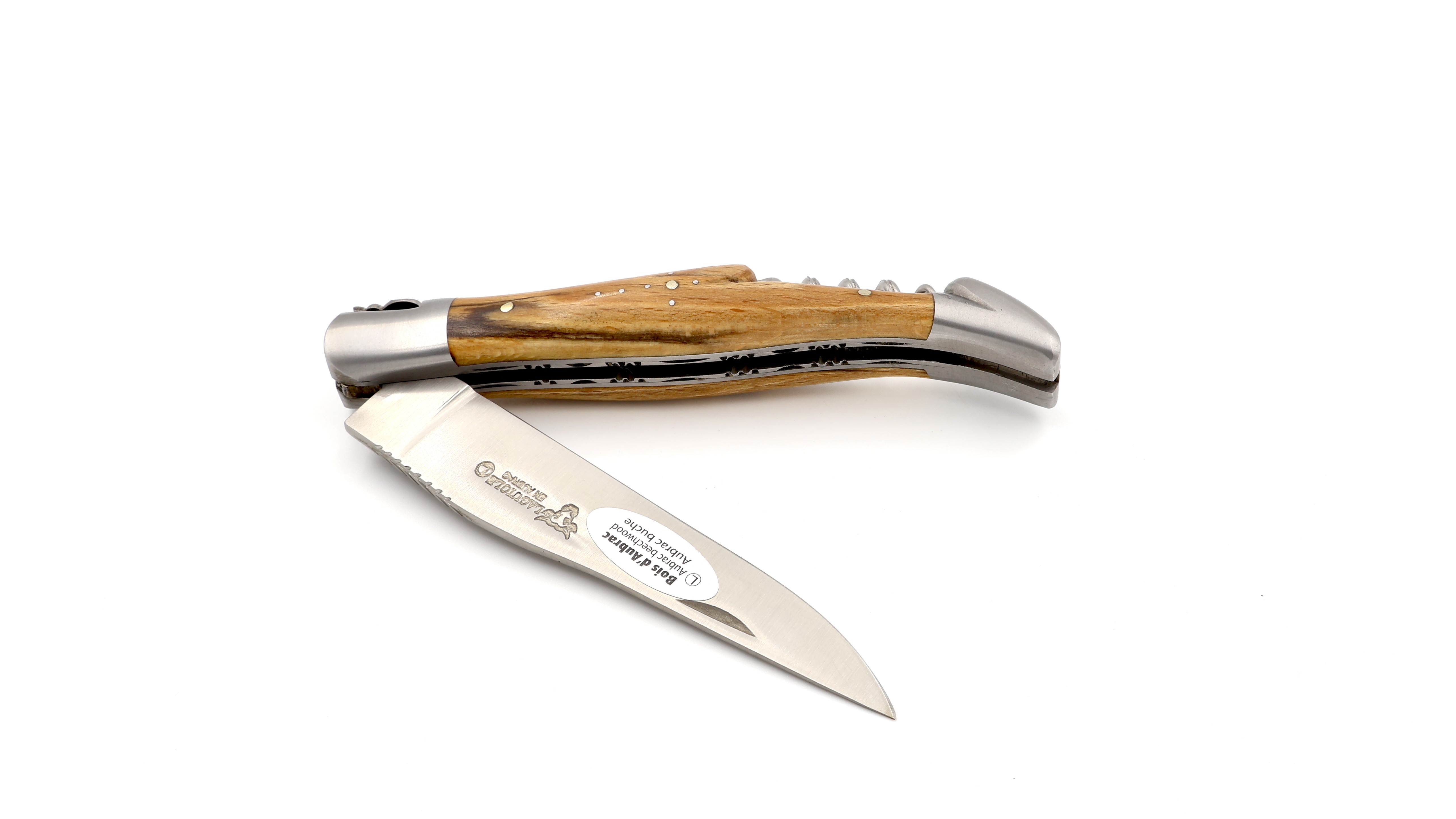 Laguiole en Aubrac Aubrac Holz mit Korkenzieher Doppelplatine 12 cm 