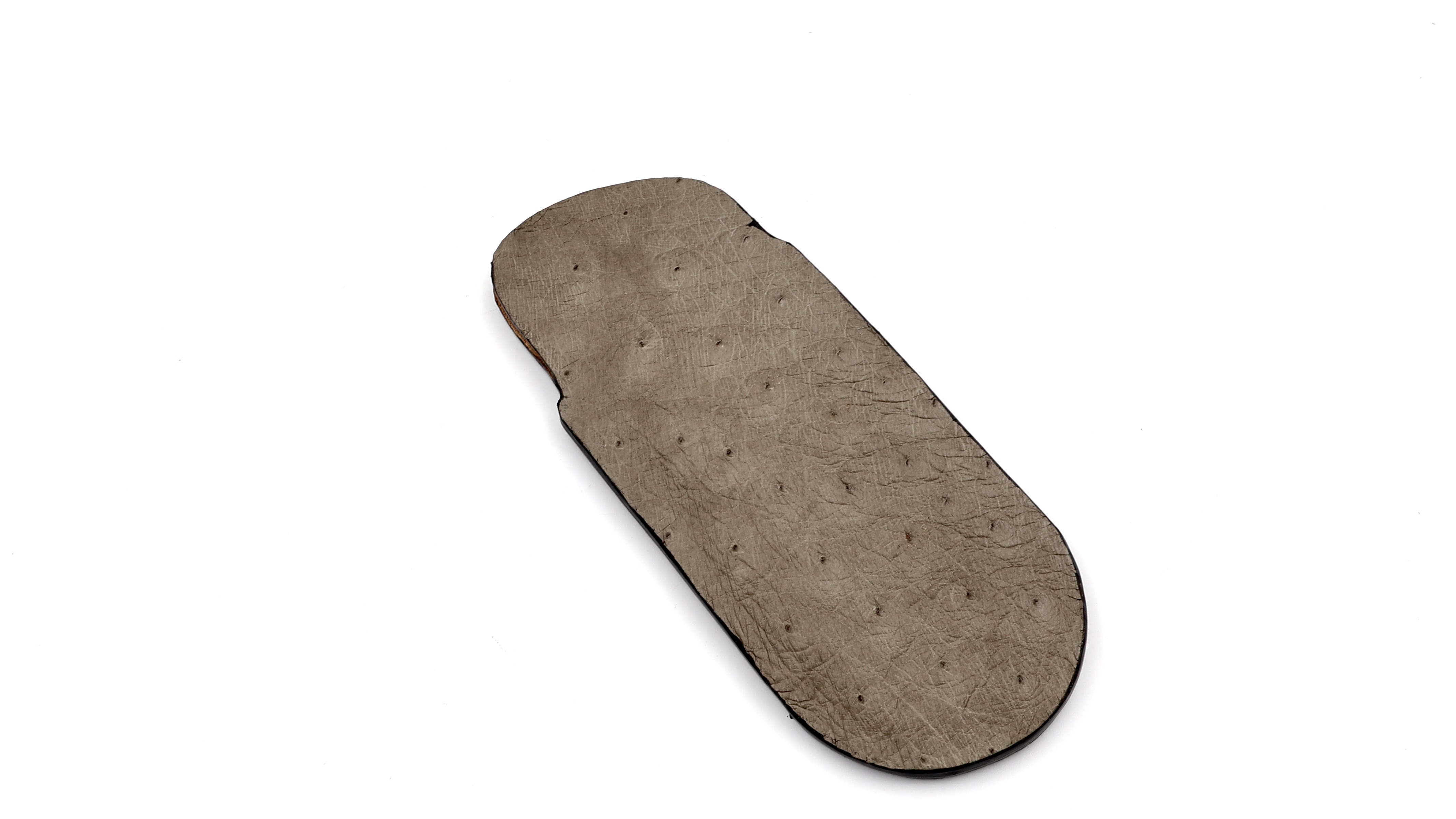 Atelier N°7 Stecketui Straussenleder graubraun 14,5 cm      