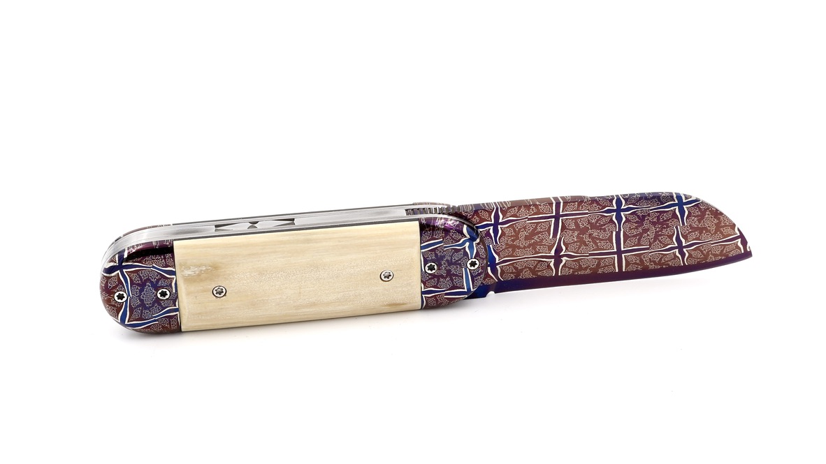 Philippe Soeuvre le BULL mammoth ivory damaskus blade 