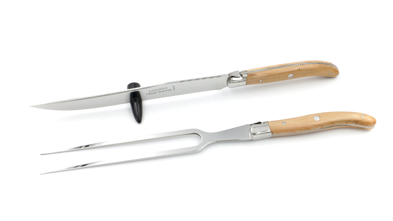 Claude DOZORME Laguiole crving set juniper