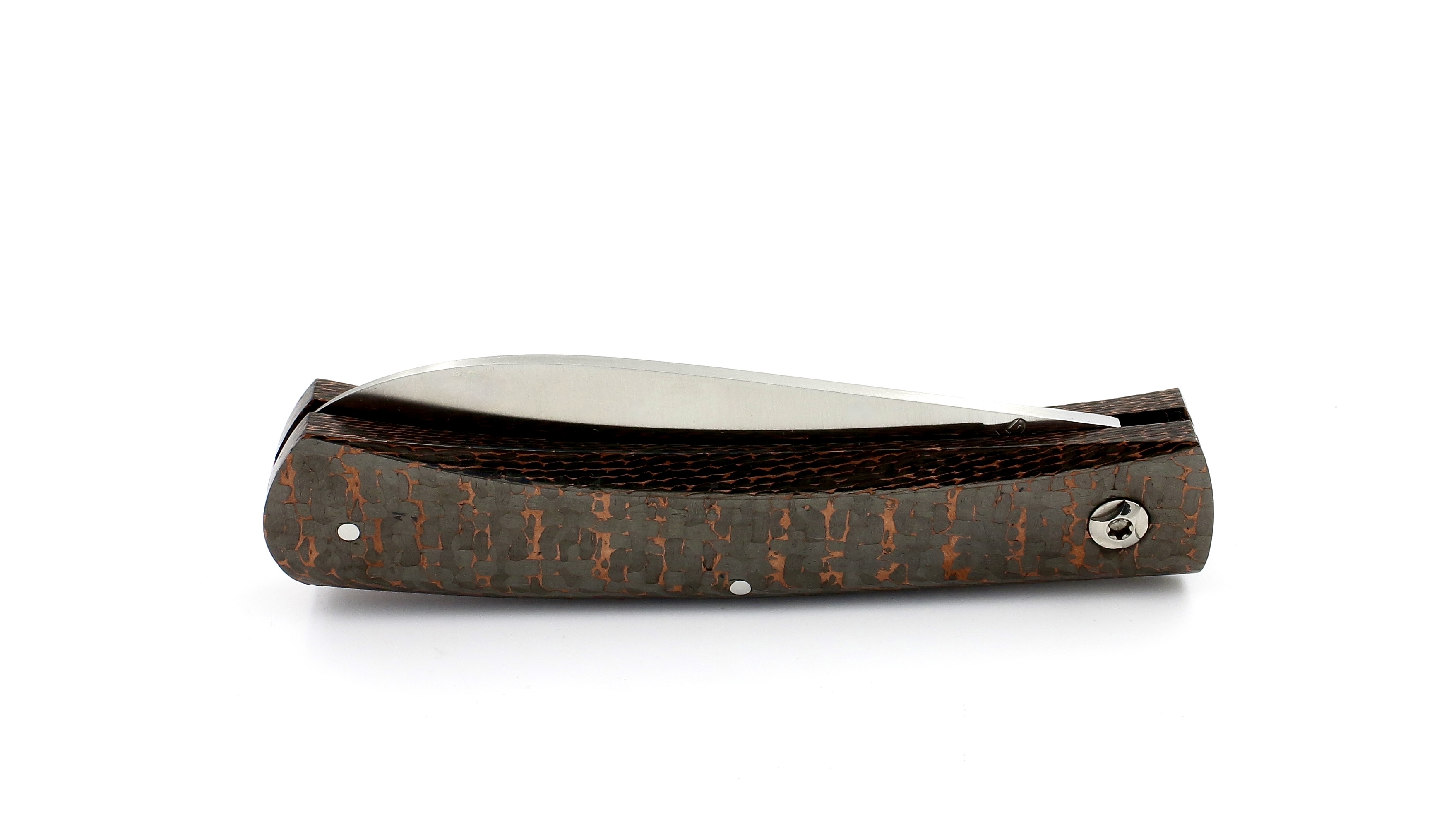 31621431-647F-4370-BC8B-D49896A67AD7_1_201_a Roland LANNIER Spring Heeled Jack Taschenmesser  FATCarbon Snake Skin Copper