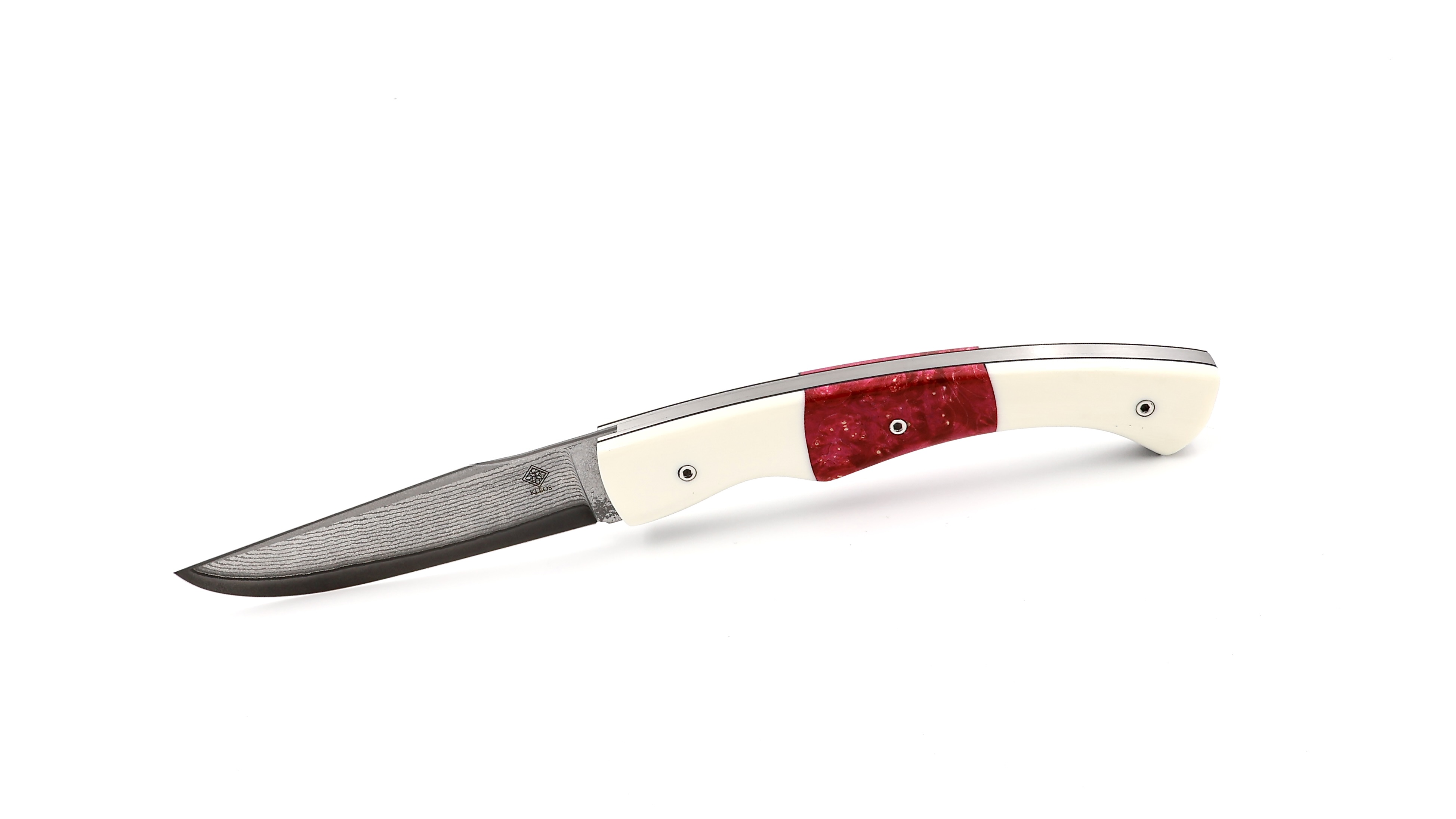 KLEOS folding knife LYKOS elforyn and poplar burlwood VG10 suminagashi damascus