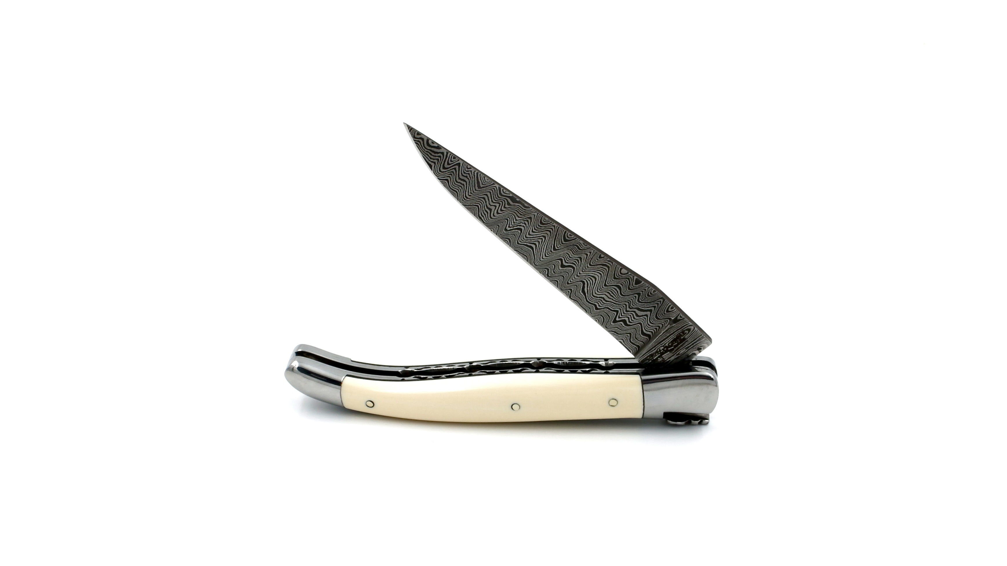 Laguiole en Aubrac Mammutelfenbein Doppelplatine Damastklinge 12 cm 