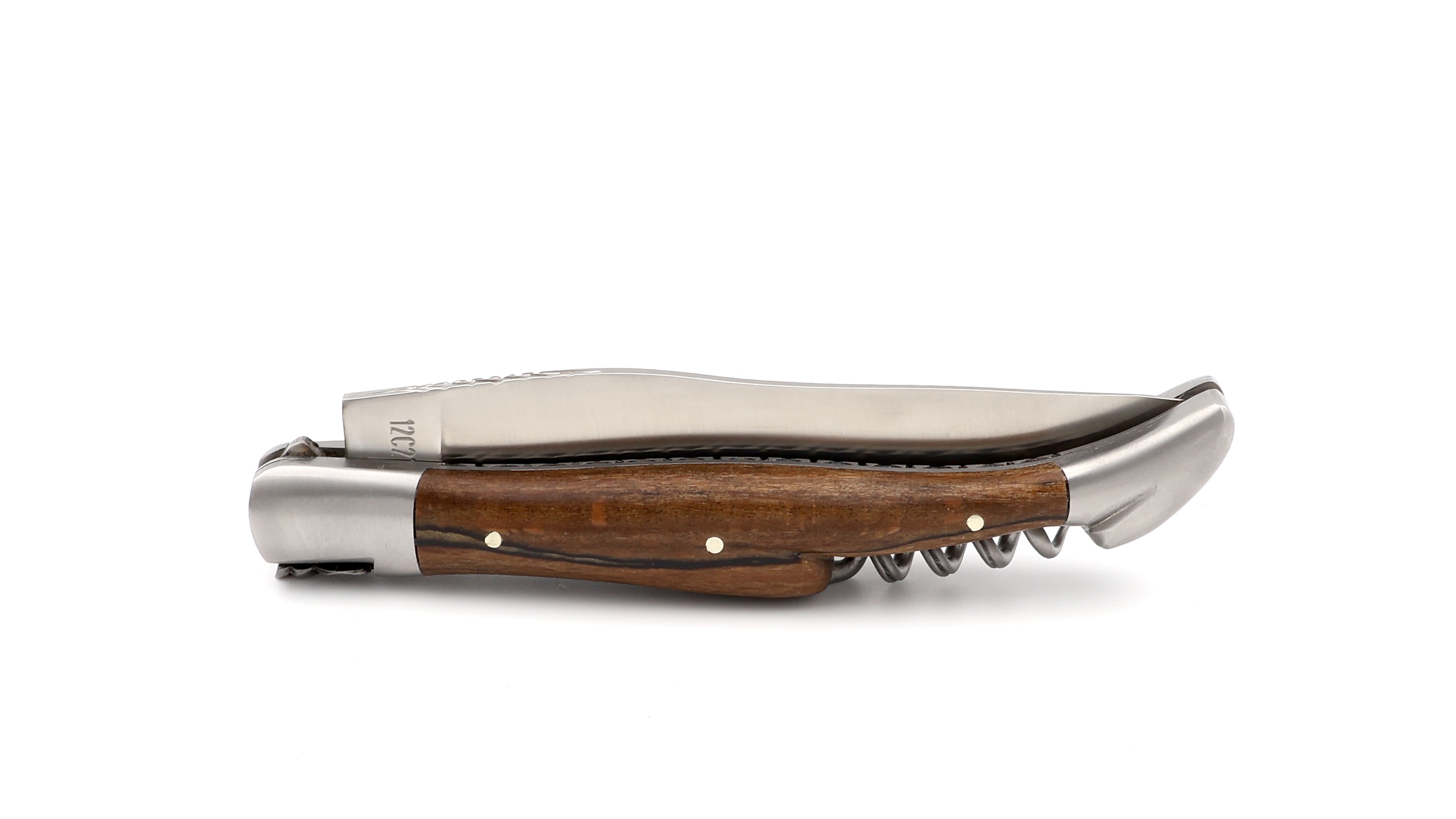 Laguiole en Aubrac doubleplate knife with corkscrew Aubrac wood 12 cm