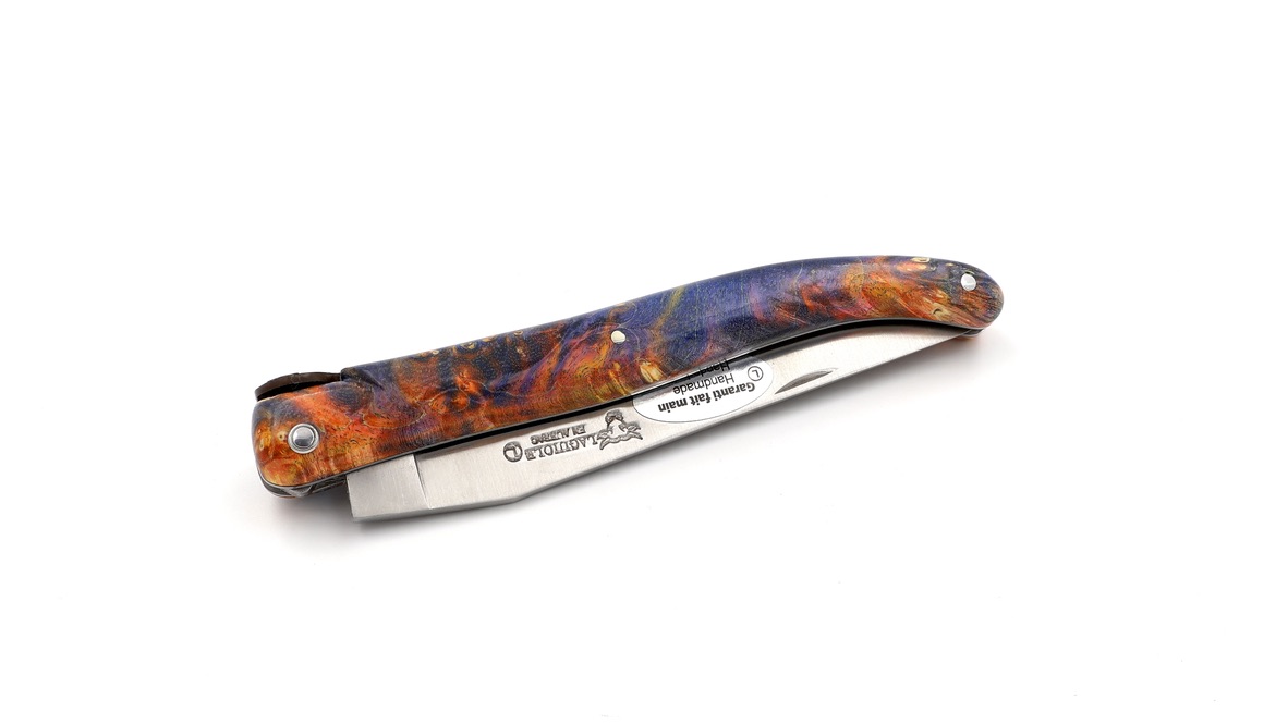 Laguiole en Aubrac Laguiole elder burl with EARTH bee DSC® Carbon damascus 12 cm