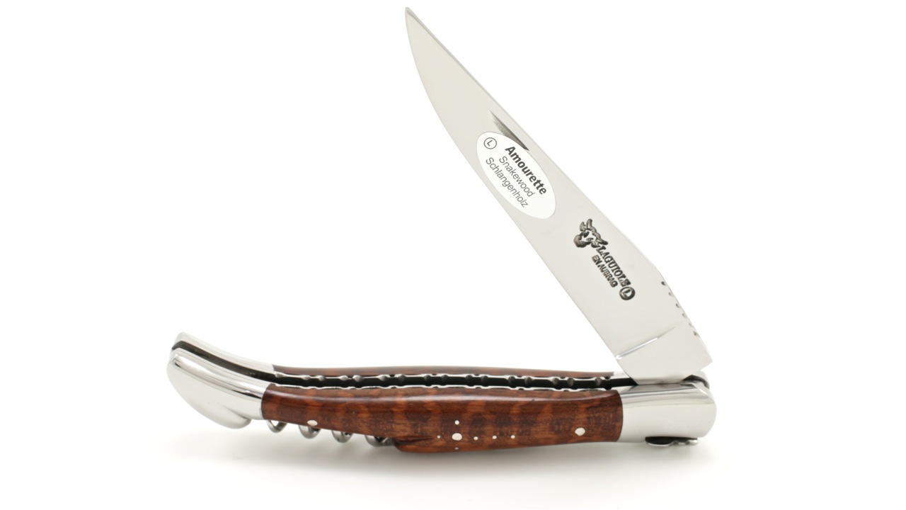 Laguiole en Aubrac Amourette/Schlangenholz guillochiert Korkenzieher 12 cm