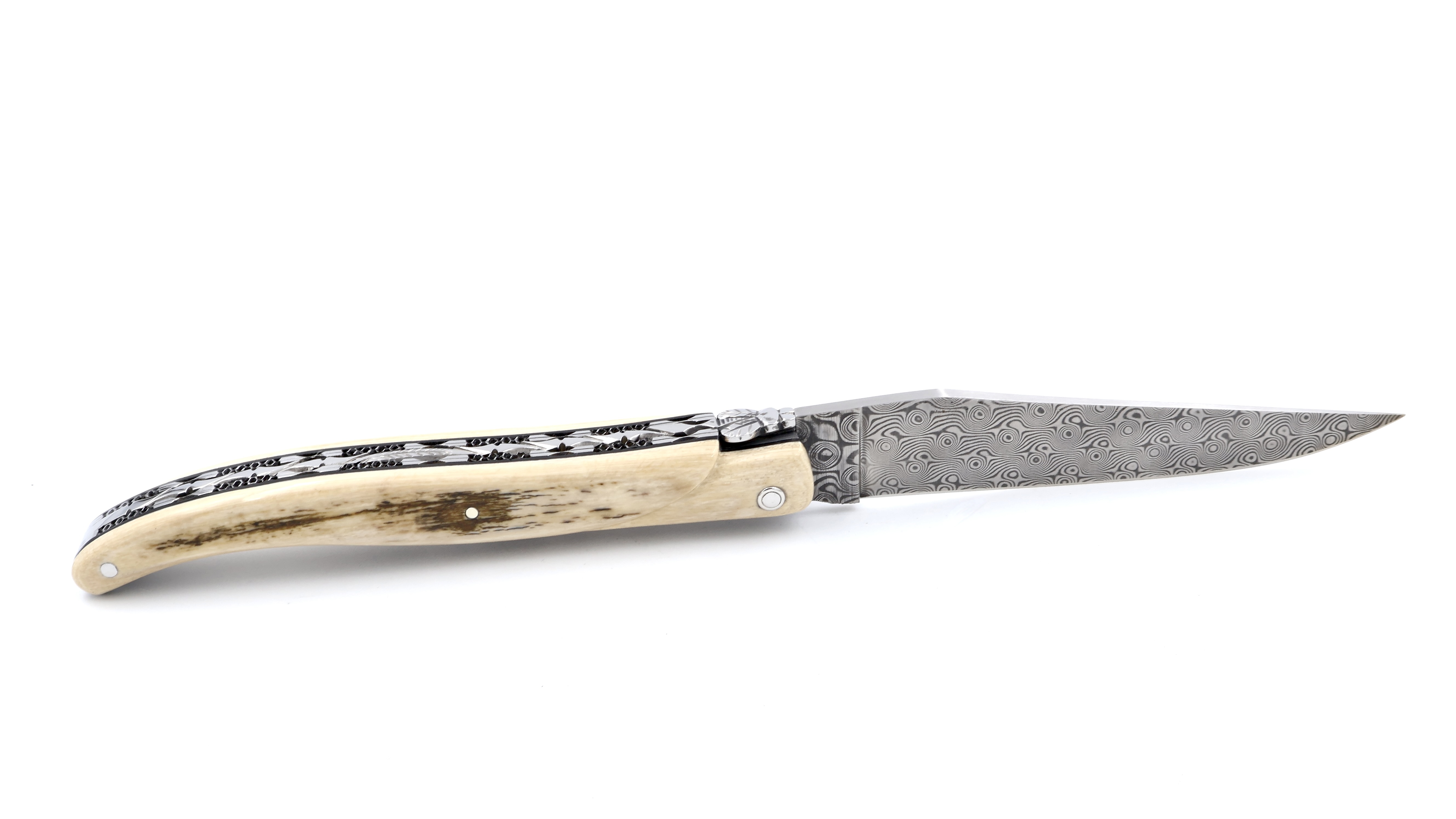Laguiole en Aubrac  DSC®  Rosendamast Mammutelfenbeinkruste massiv Doppelplatine 12 cm 