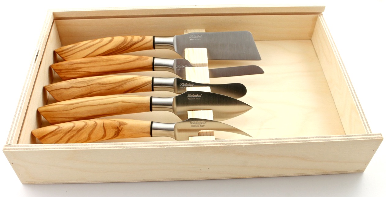 Saladini  Käsemesser Set 5-teilig Olive