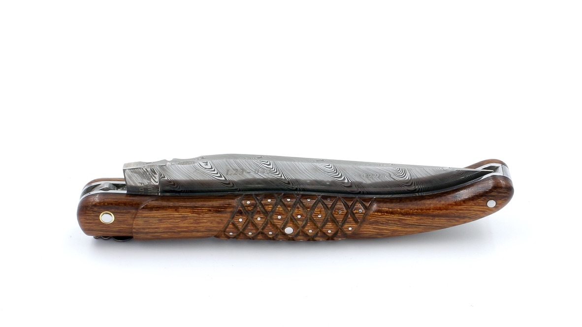 23F1C204-D169-472F-977F-4E32E185B2A1_1_105_c Fontenille Pataud Laguiole AIGUILLES Wüsteneisen Wurzelholz Damastklinge 12 cm