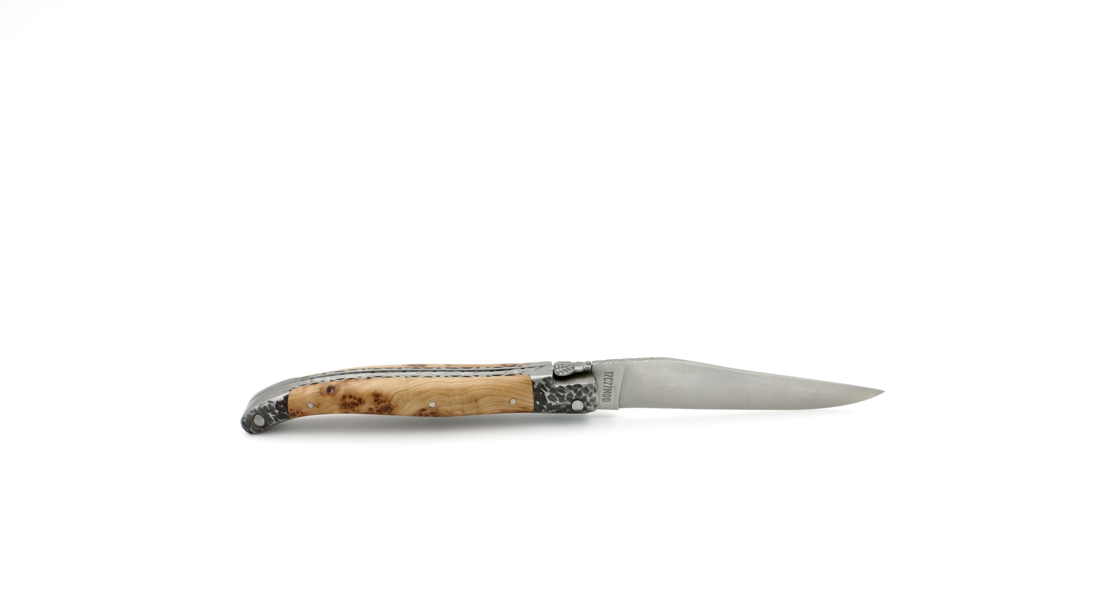 Laguiole en Aubrac Wacholder handgehämmerte Backen Doppelplatine 12 cm