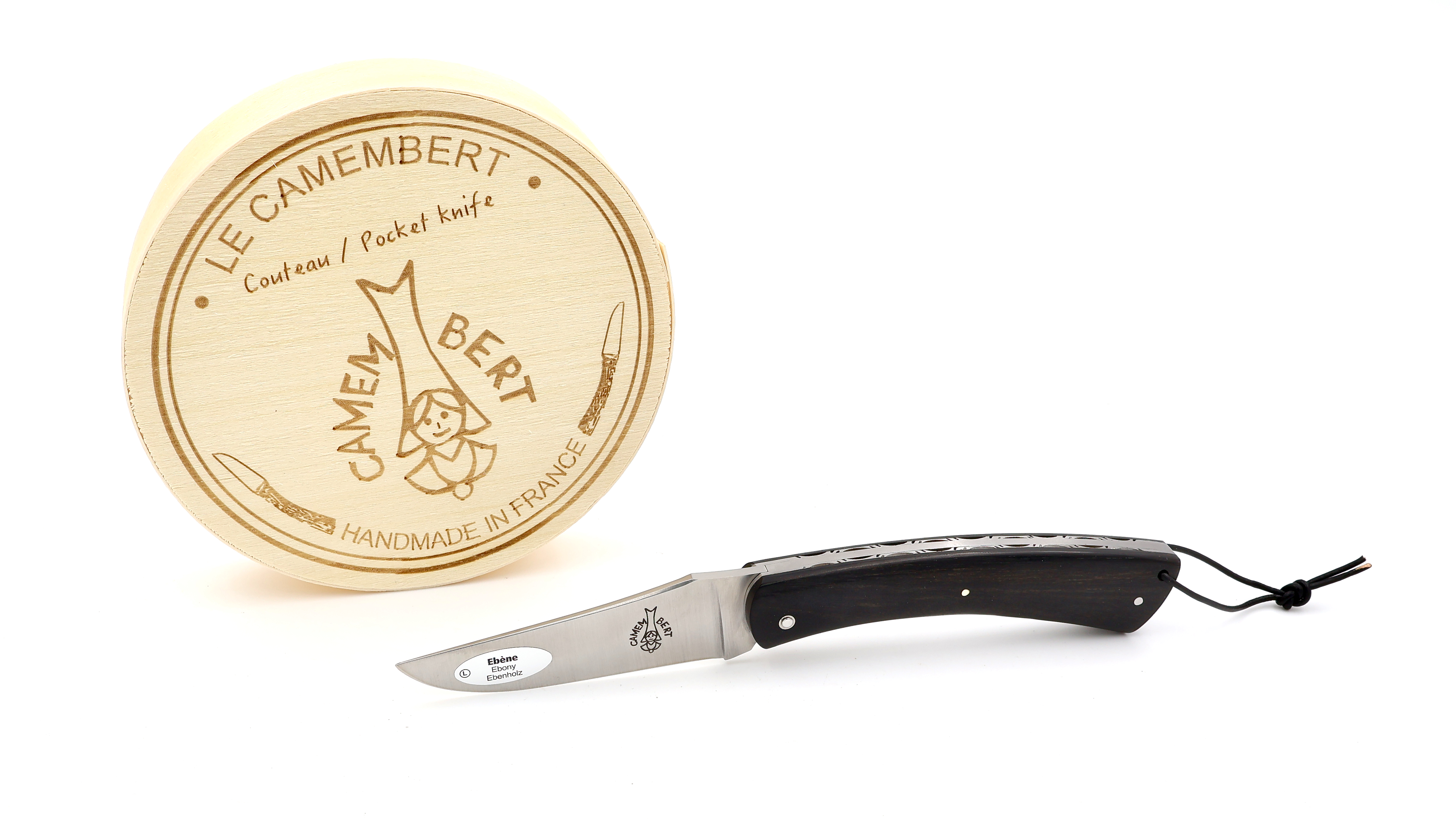 Laguiole en Aubrac CAMEMBERT knife ebony with guillochage