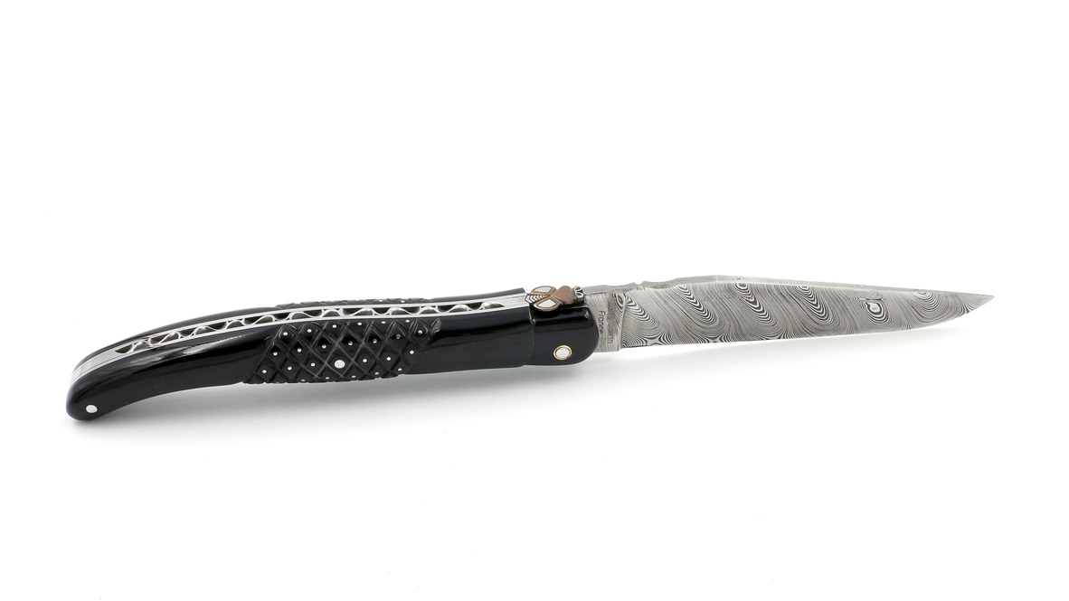6C0A59EA-C46C-4326-B4C8-B2621F0CAE55_1_105_c Fontenille Pataud Laguiole AIGUILLES Büffelhorn Damastklinge 12 cm