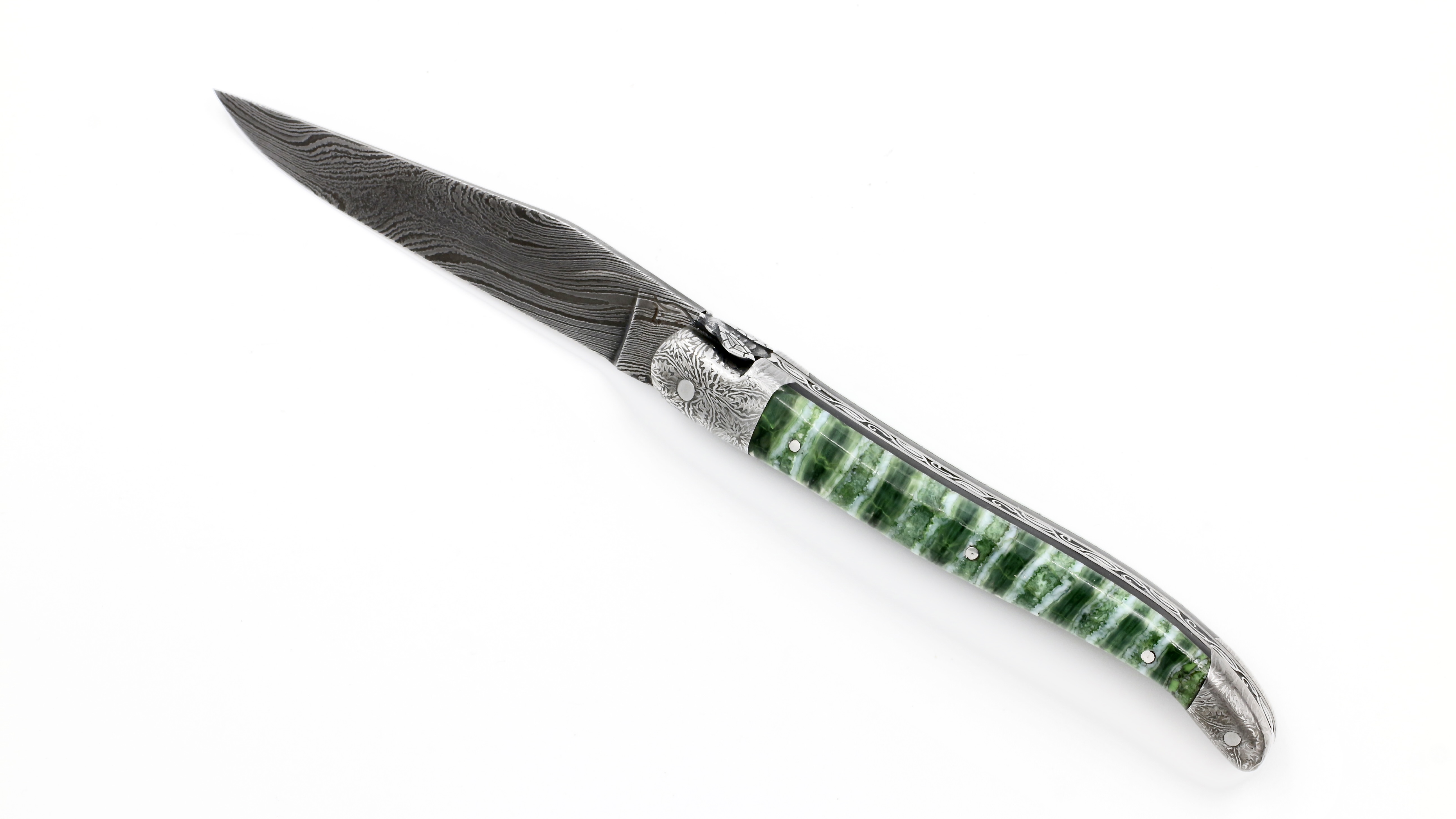 Honoré Durand Laguiole Meisterstück wilder Damast Damastbacken Mammutbackenzahn 12 cm