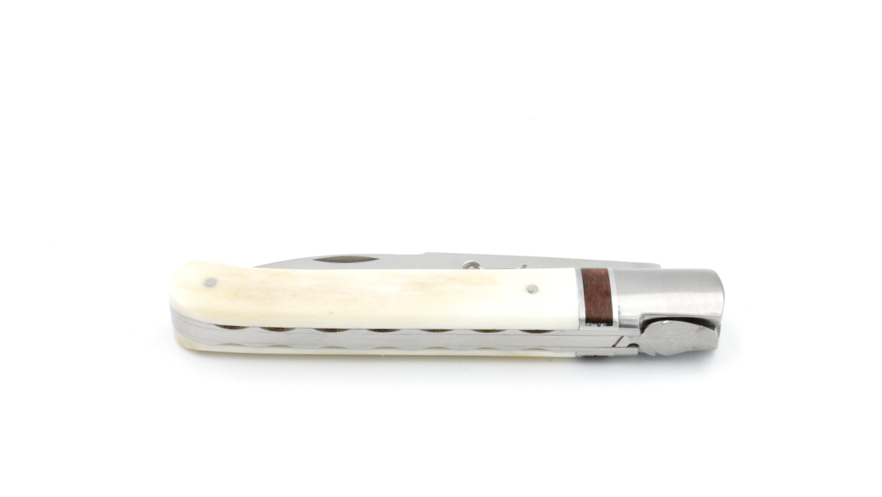 Sauveterre knife buffalobone inlay snakewood