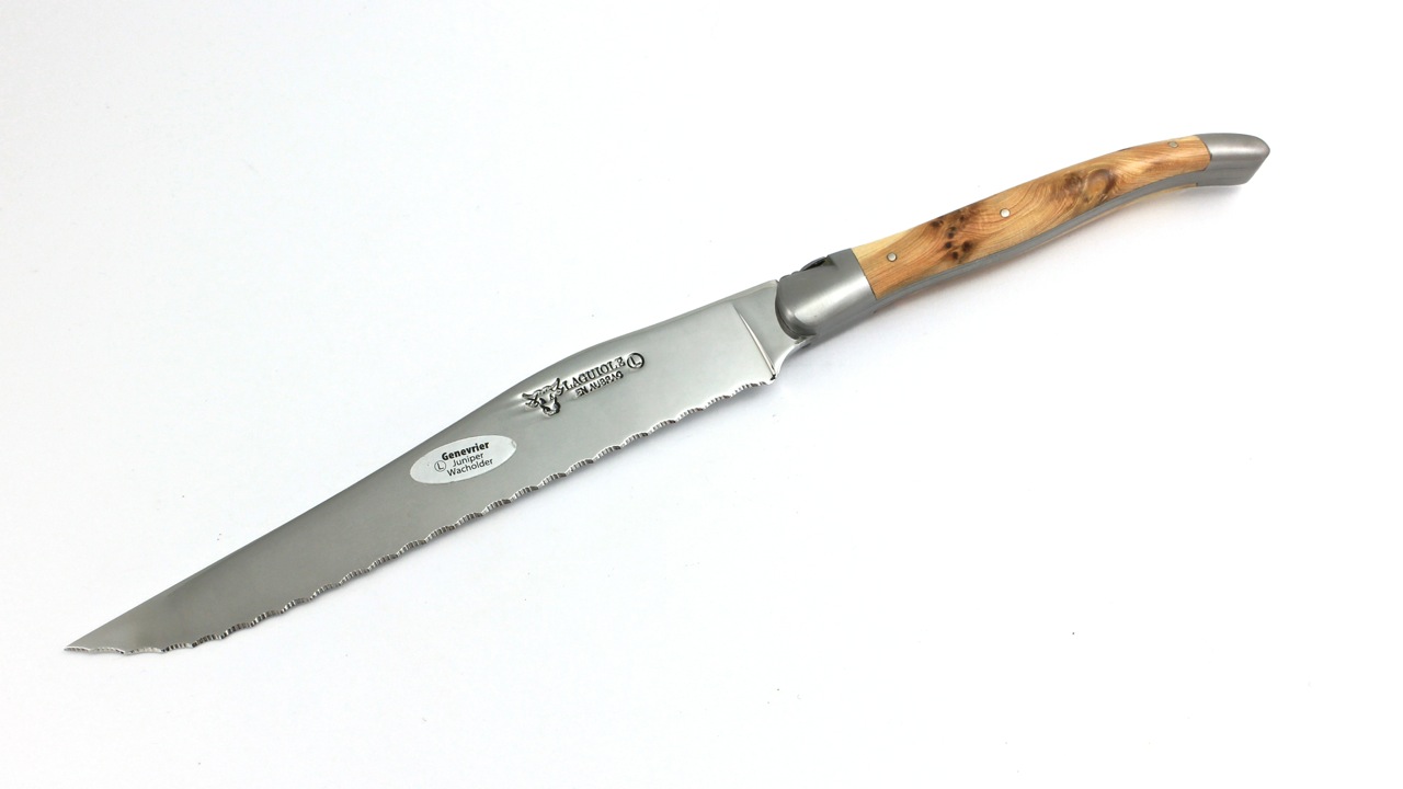 Laguiole en Aubrac Bread knife Laguiole shape Juniper shiny 18 cm