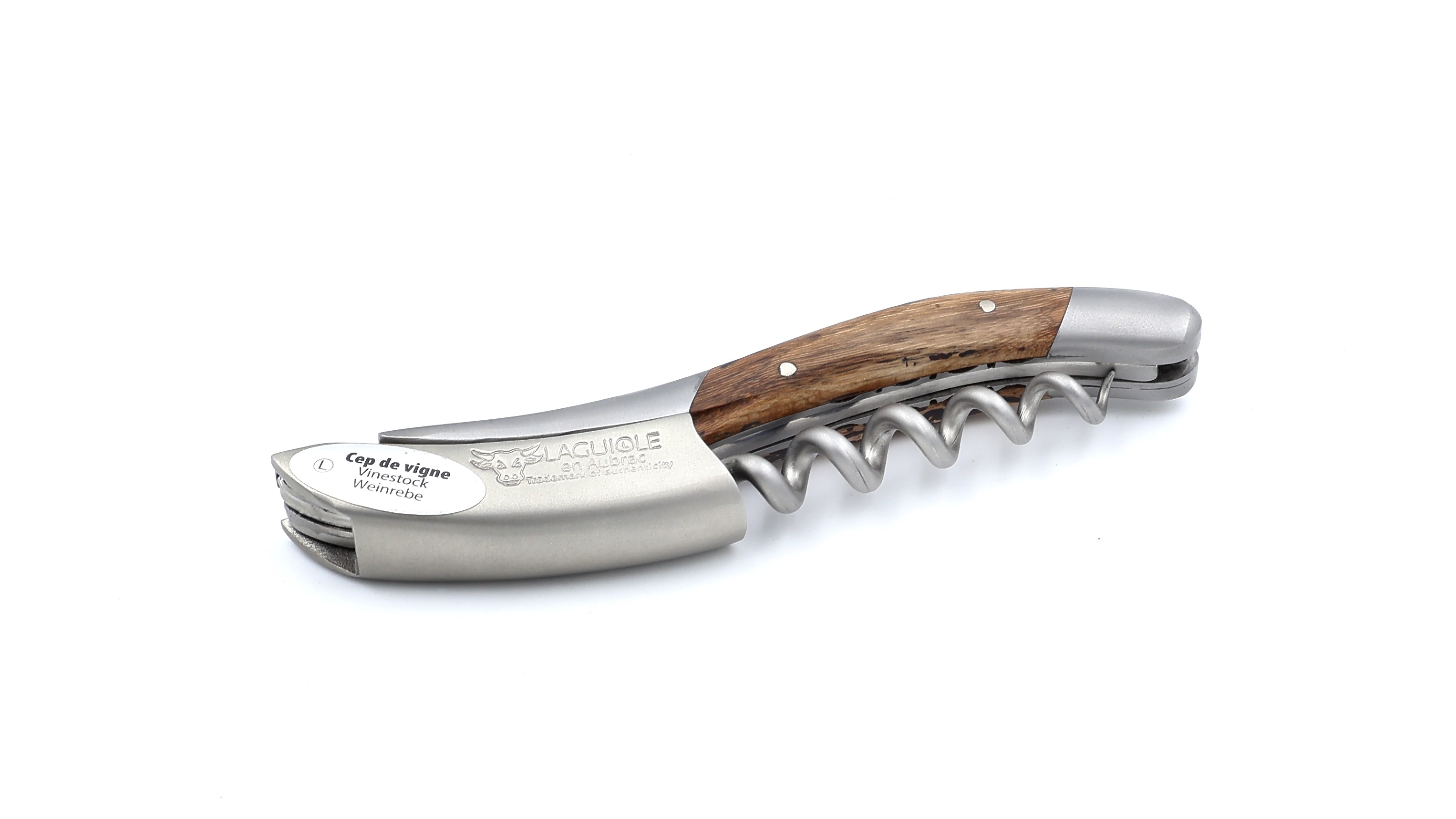 Laguiole en Aubrac Sommeliermesser guillochiert Weinstock "Biene" Weintraube