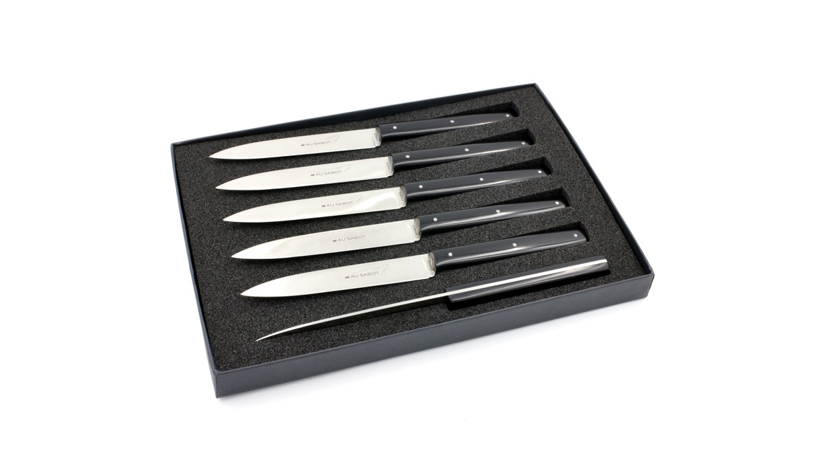 AU SABOT Richelieu Tafelmesser Set 6-teilig POM schwarz