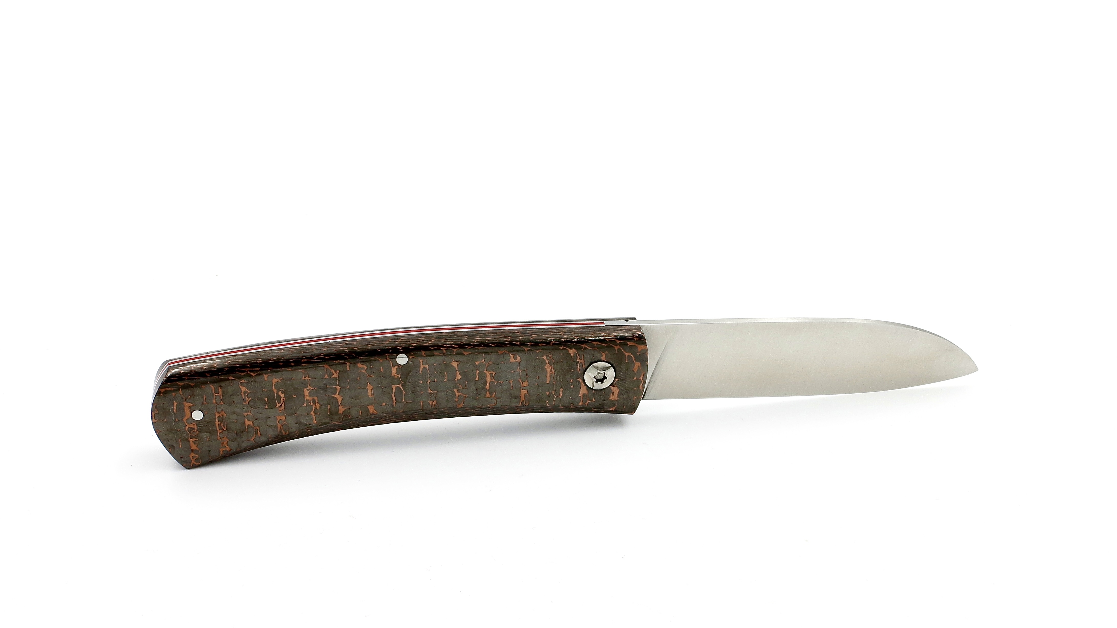 712FCCC8-0F22-4A64-B0B5-1A330DFAF8AA_1_201_a Roland LANNIER Spring Heeled Jack Taschenmesser  FATCarbon Snake Skin Copper