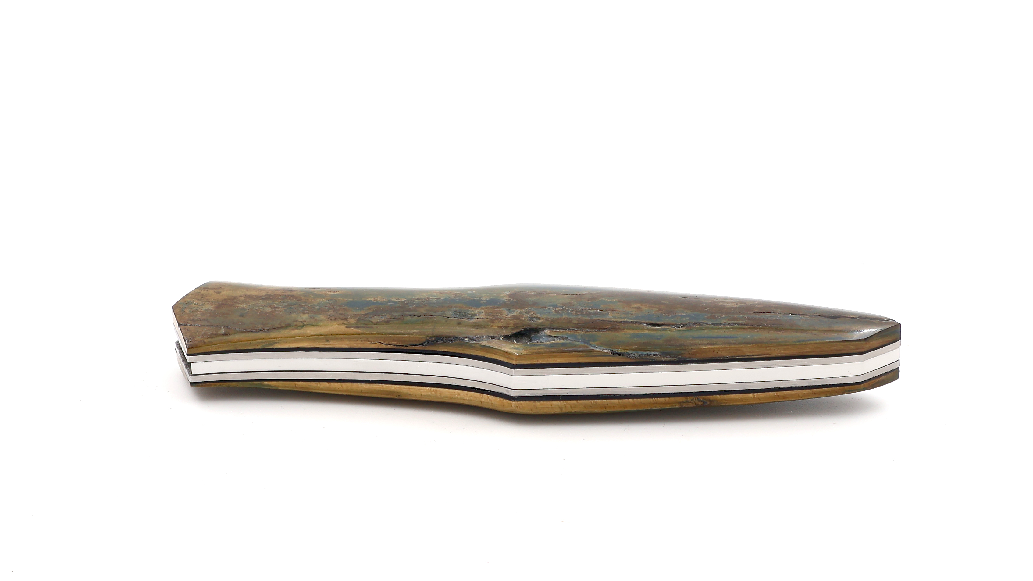 Laraud Blades MagnaPinna mammoth ivory & handforged feather damascus