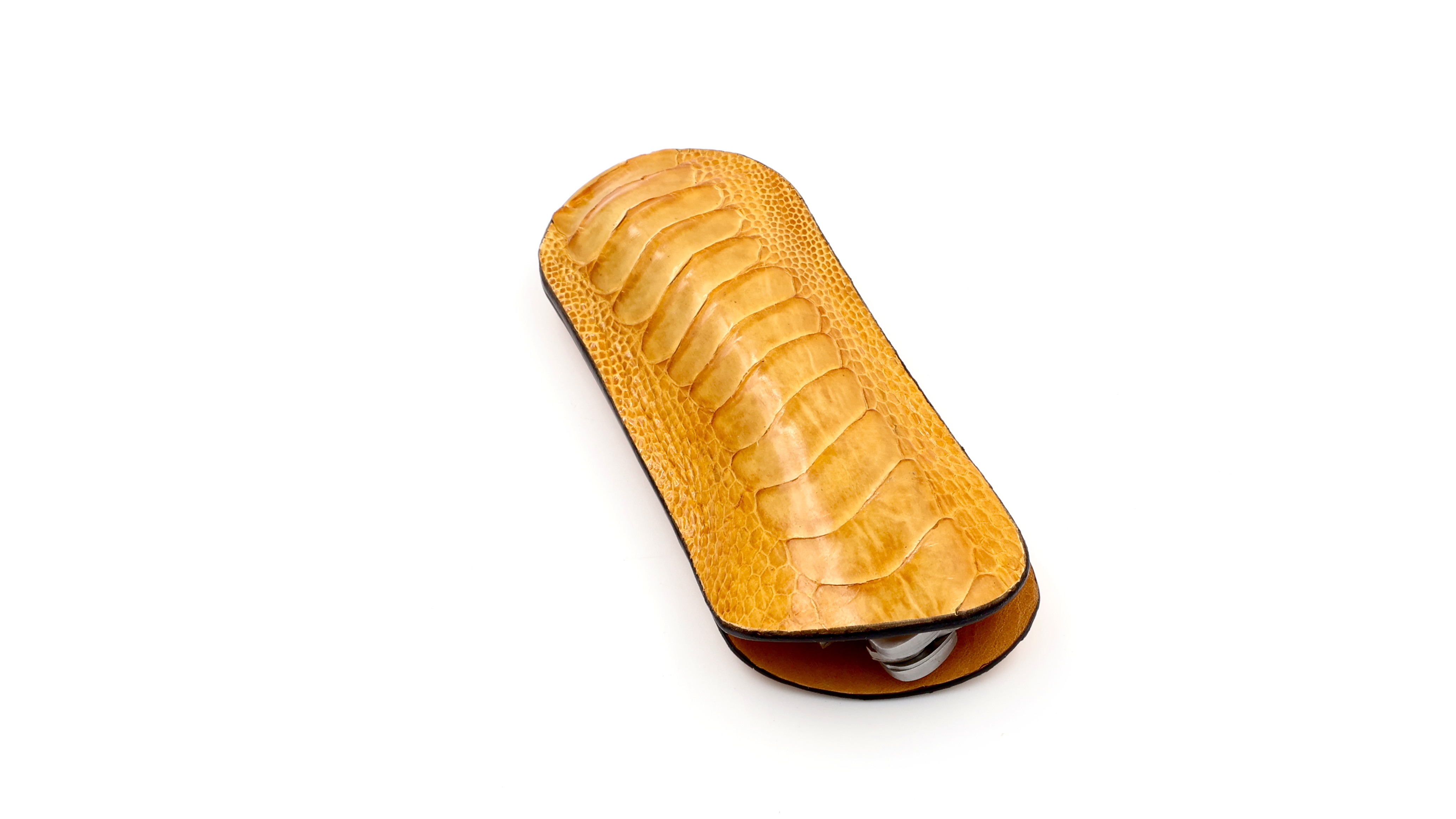 Atelier N°7 ostrichleg leather yellow 14 cm