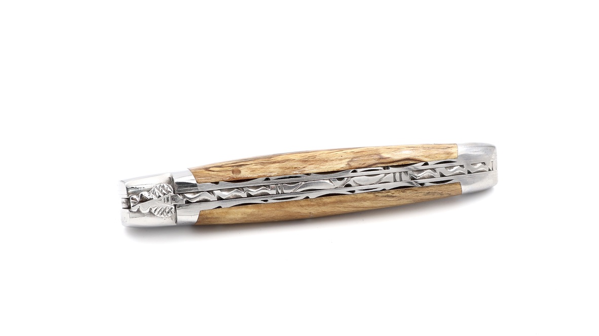 Laguiole en Aubrac Aubrac Holz poliert Doppelplatine 12 cm