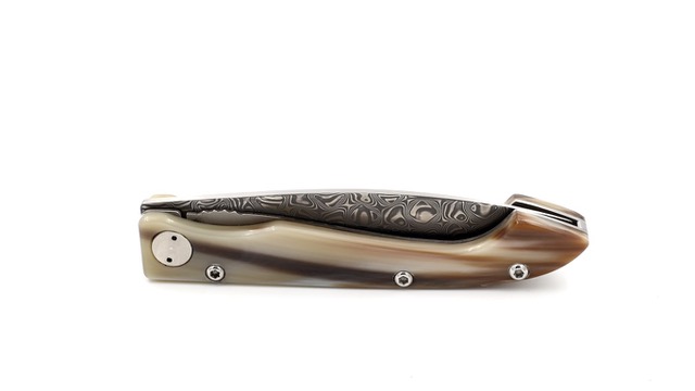 Claude DOZORME Pilgermesser Capucin Compostelle Hornspitze Damastklinge 