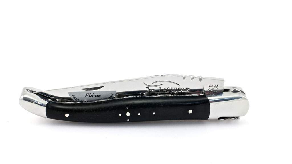 Honoré Durand Laguiole knife Prestige doubleplates Ebony shiny 14C28 12 cm