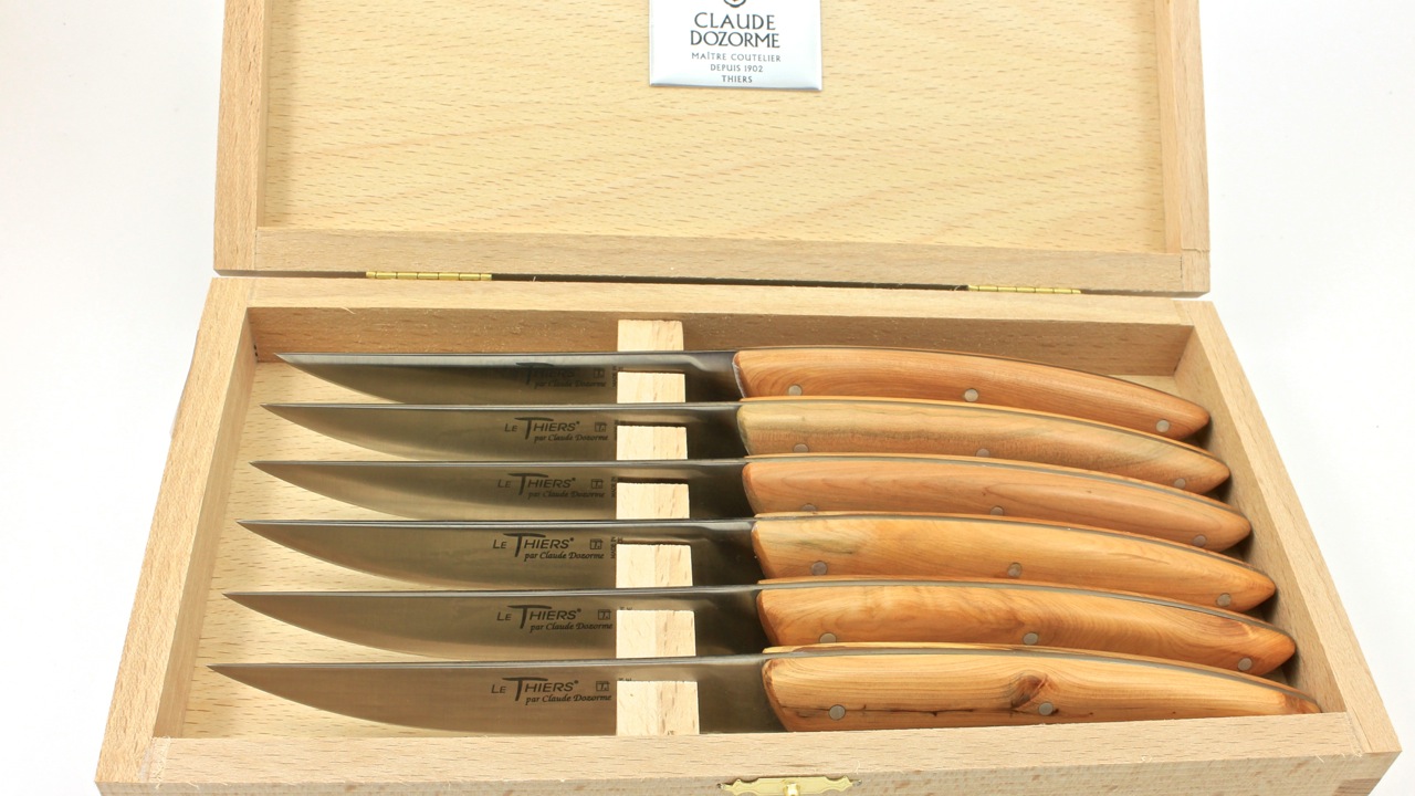 Claude DOZORME Thiers Steakmesser Set 6-tlg. Wacholder