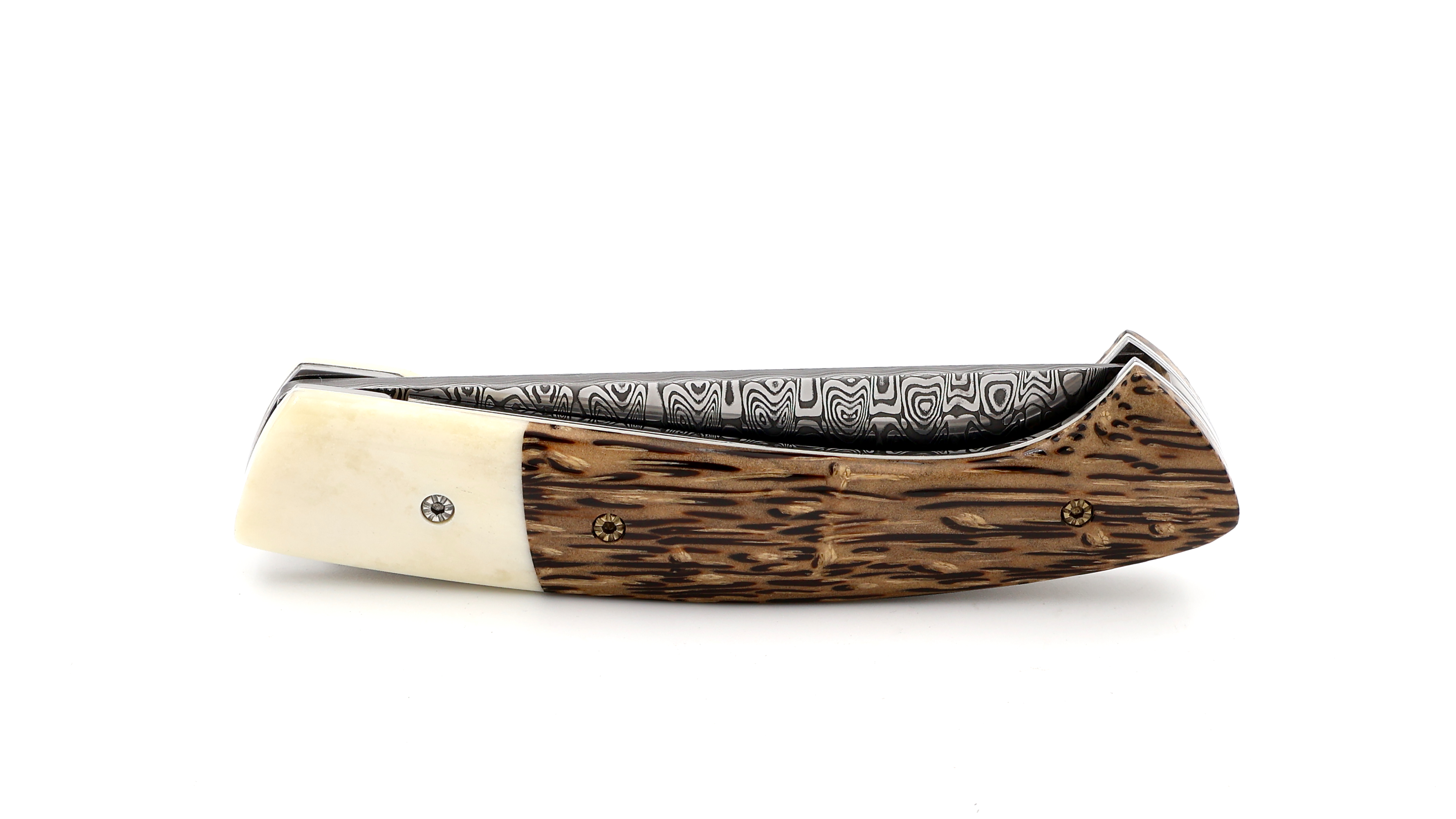 MANU LAPLACE 1515 ZULU palmwood and buffalo bone damascus