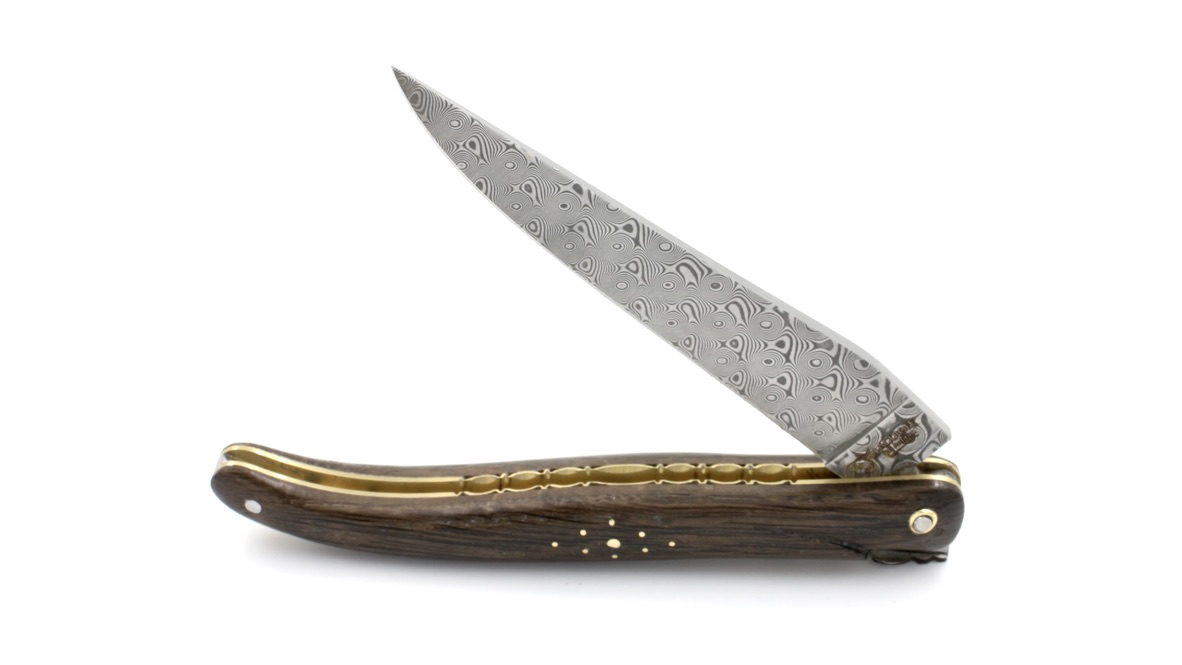 Laguiole en Aubrac Modell ECLIPSE DSC® rostfreier Rosendamast Mooreiche 12 cm 