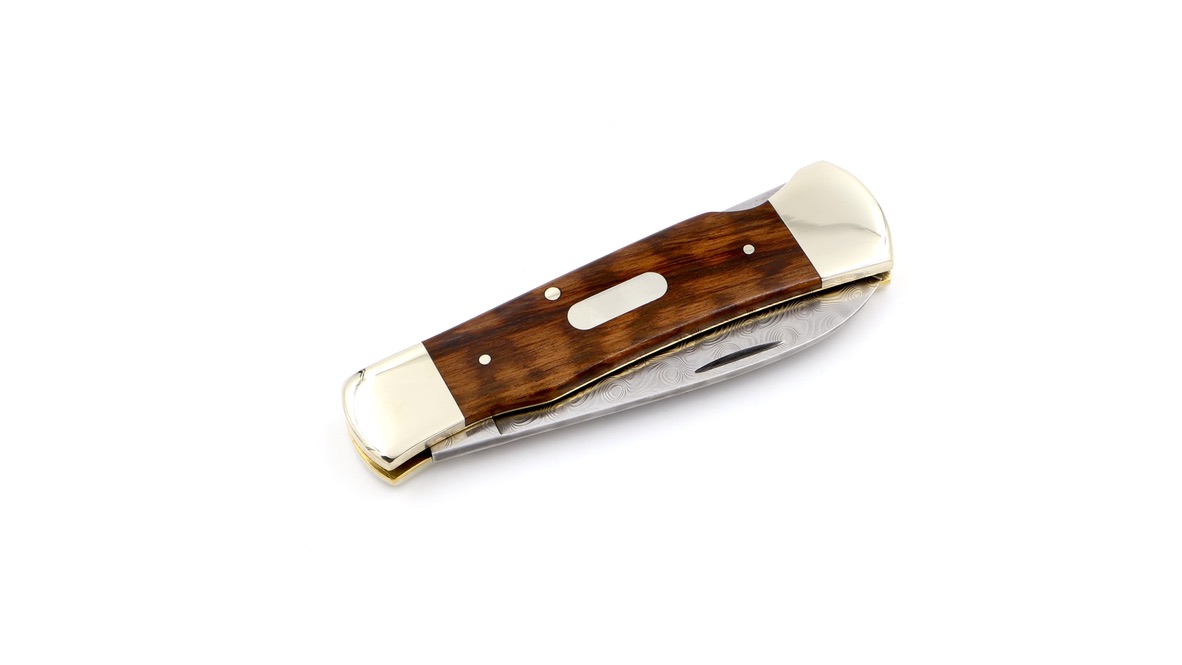 Hartkopf pocketknife snakewood with damascus blade backlock