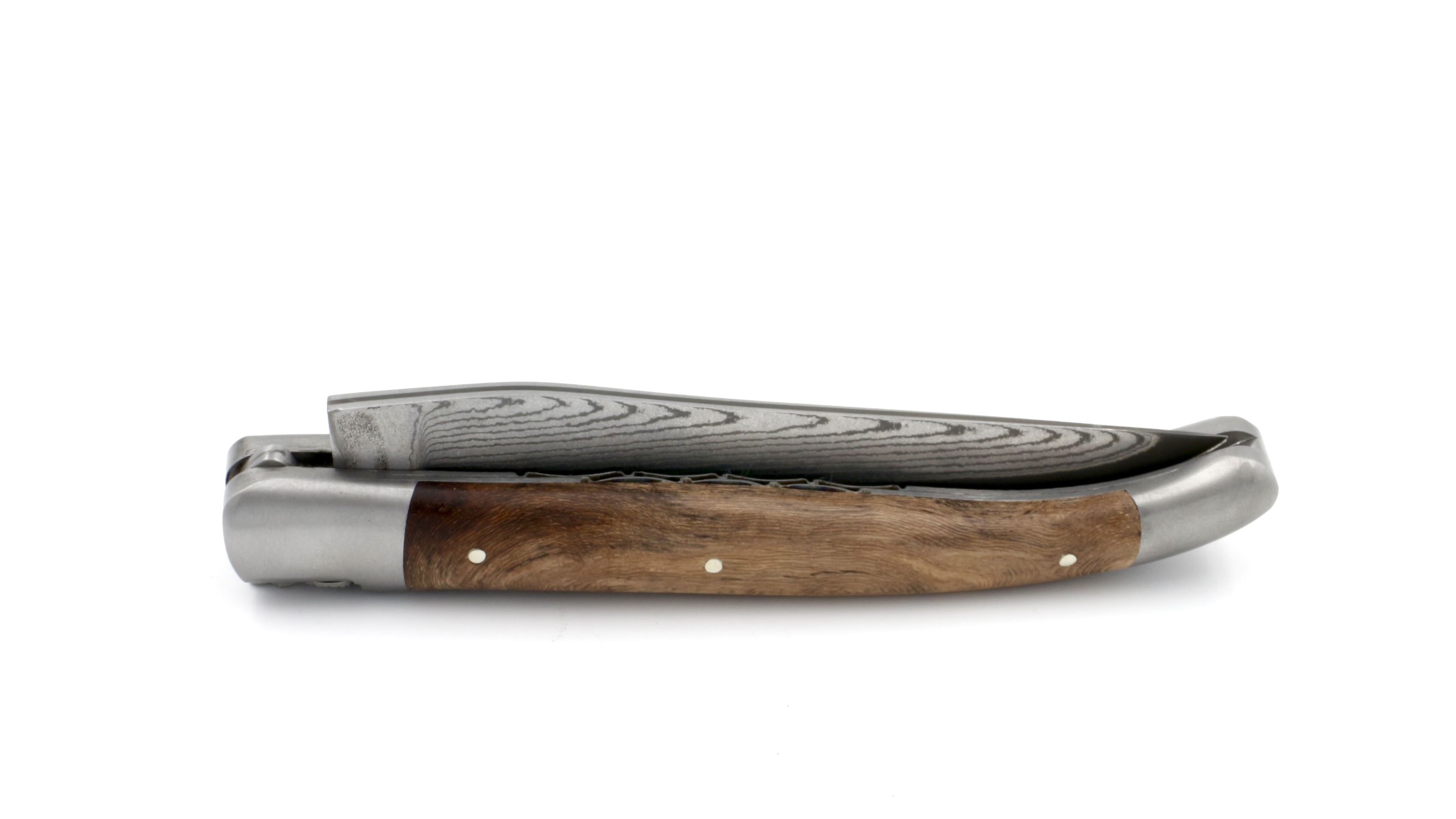 Laguiole en Aubrac double plate knife jap. damascus grape vine  12 cm
