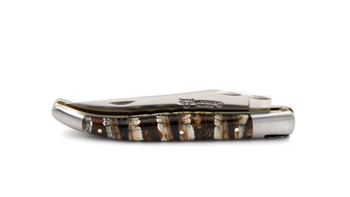 Laguiole en Aubrac Mammutbackenzahn braun Doppelplatine 12 cm