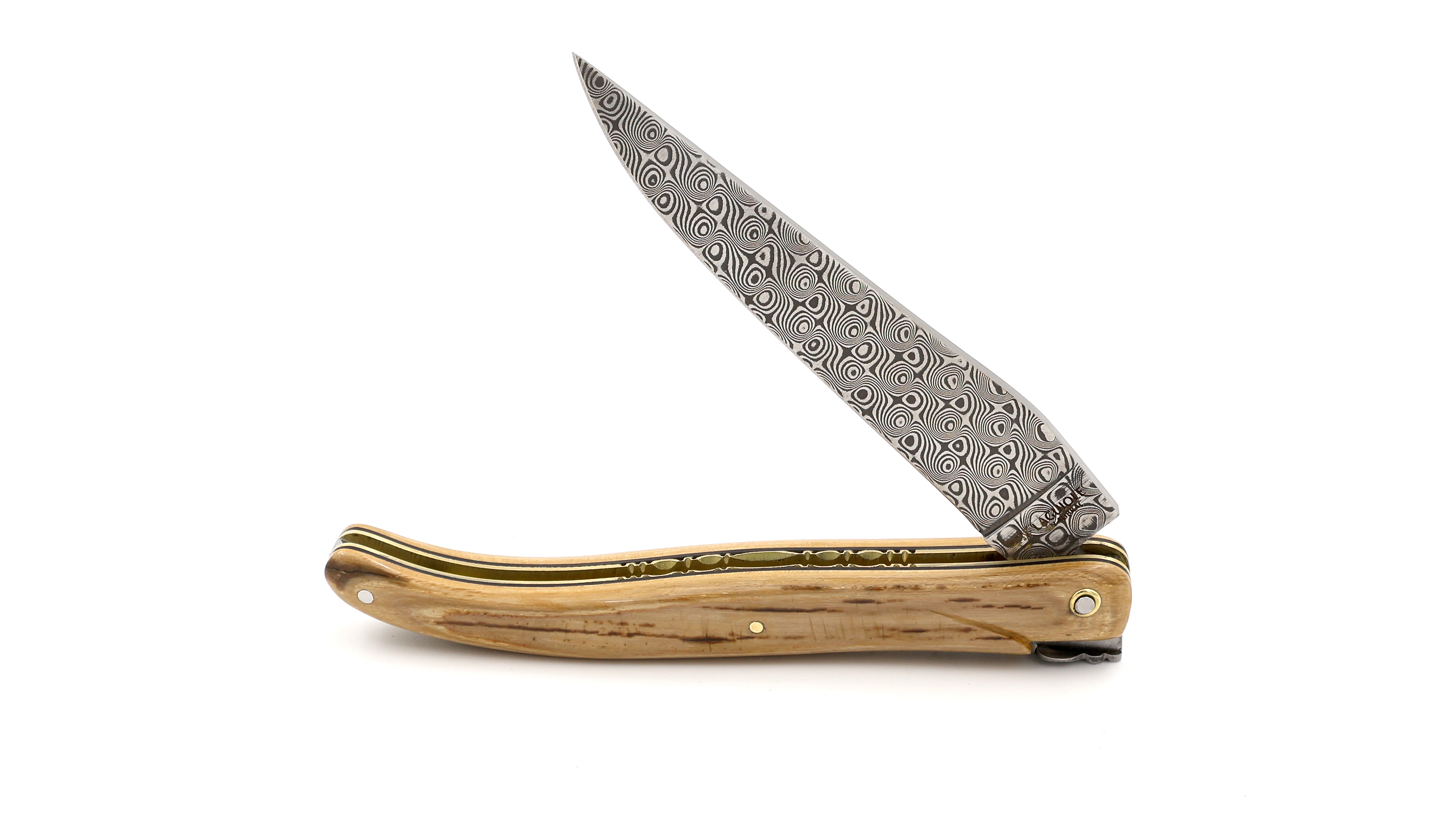 Laguiole en Aubrac laguiole knife DSC® damascus ECLIPSE mammoth crust 12 cm
