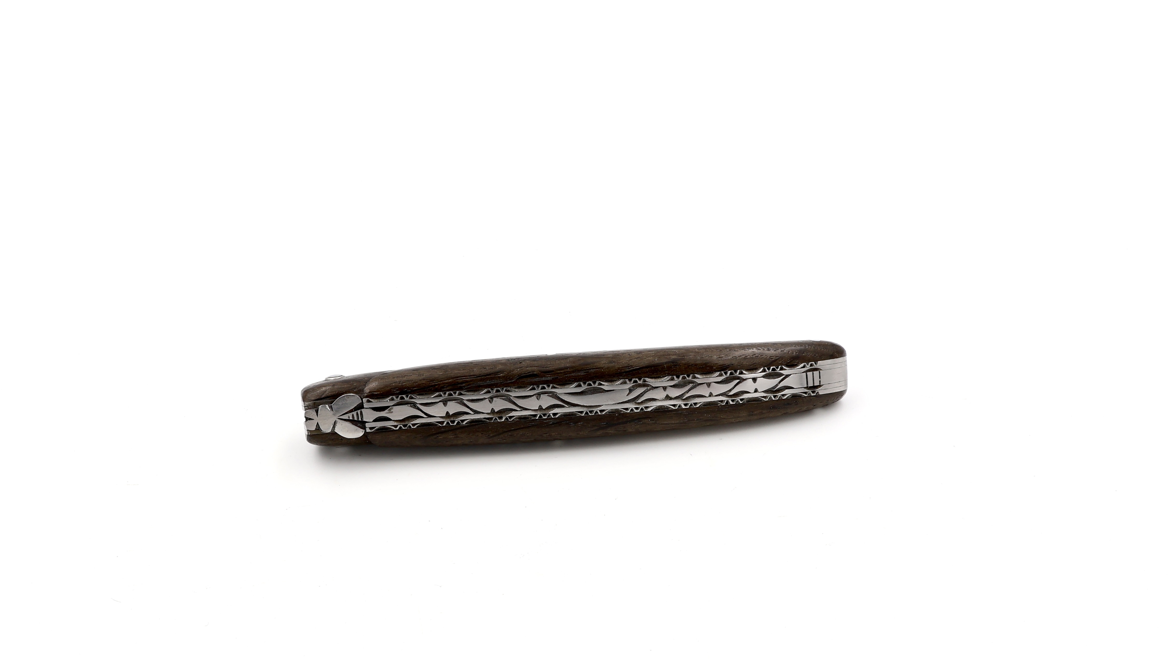 Laguiole en Aubrac Mooreiche massiver Griff Doppelplatine 12 cm