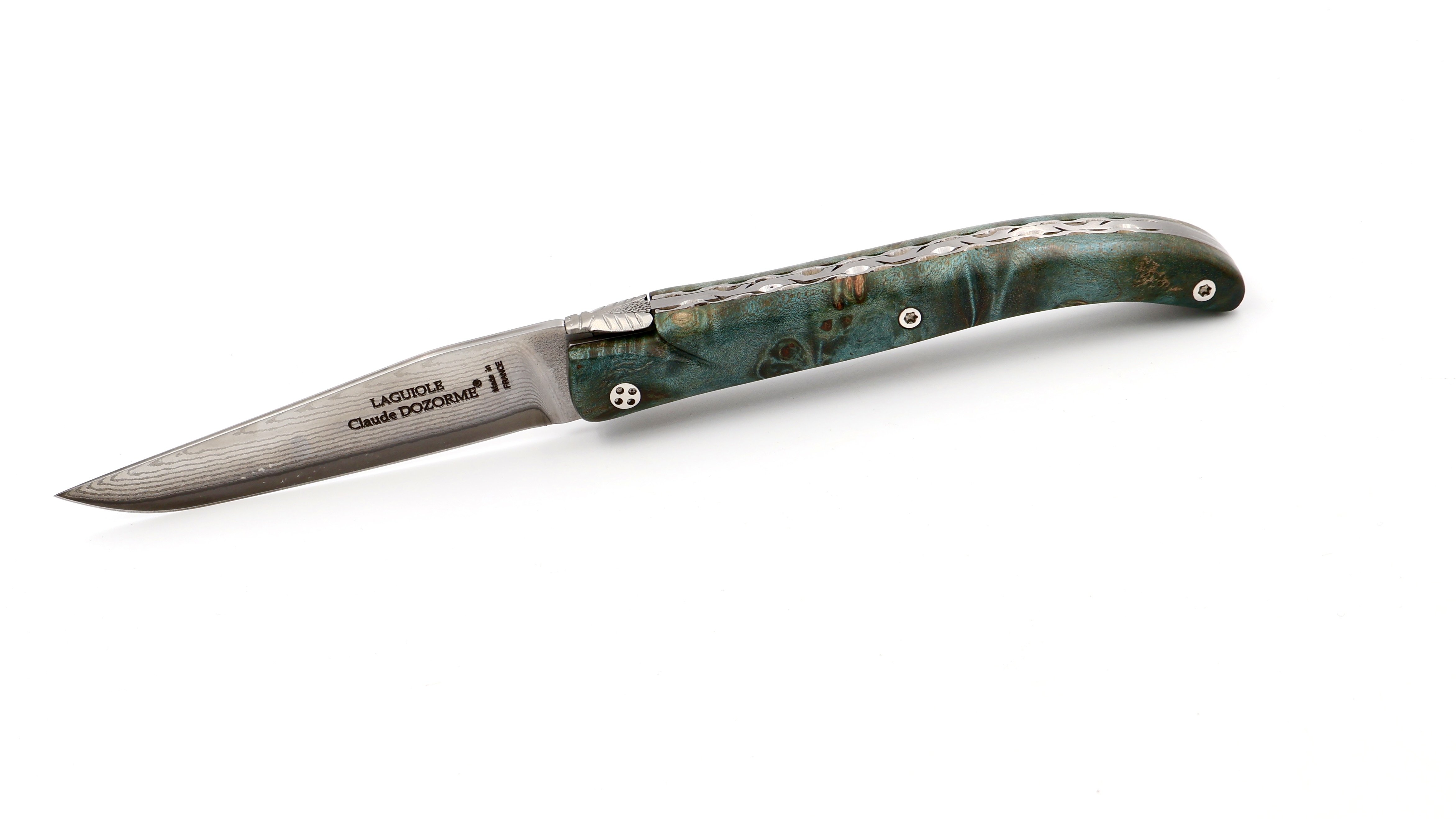 Claude DOZORME Laguiole maple burlwood 12 cm VG10 damascus
