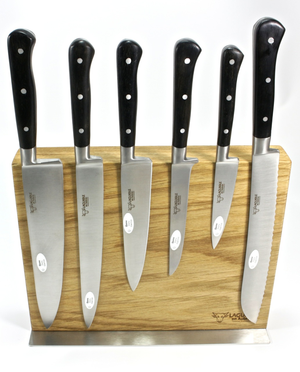 Laguiole en Aubrac  Kochmesserset Ebenholz 6-teilig mit Magnetblock