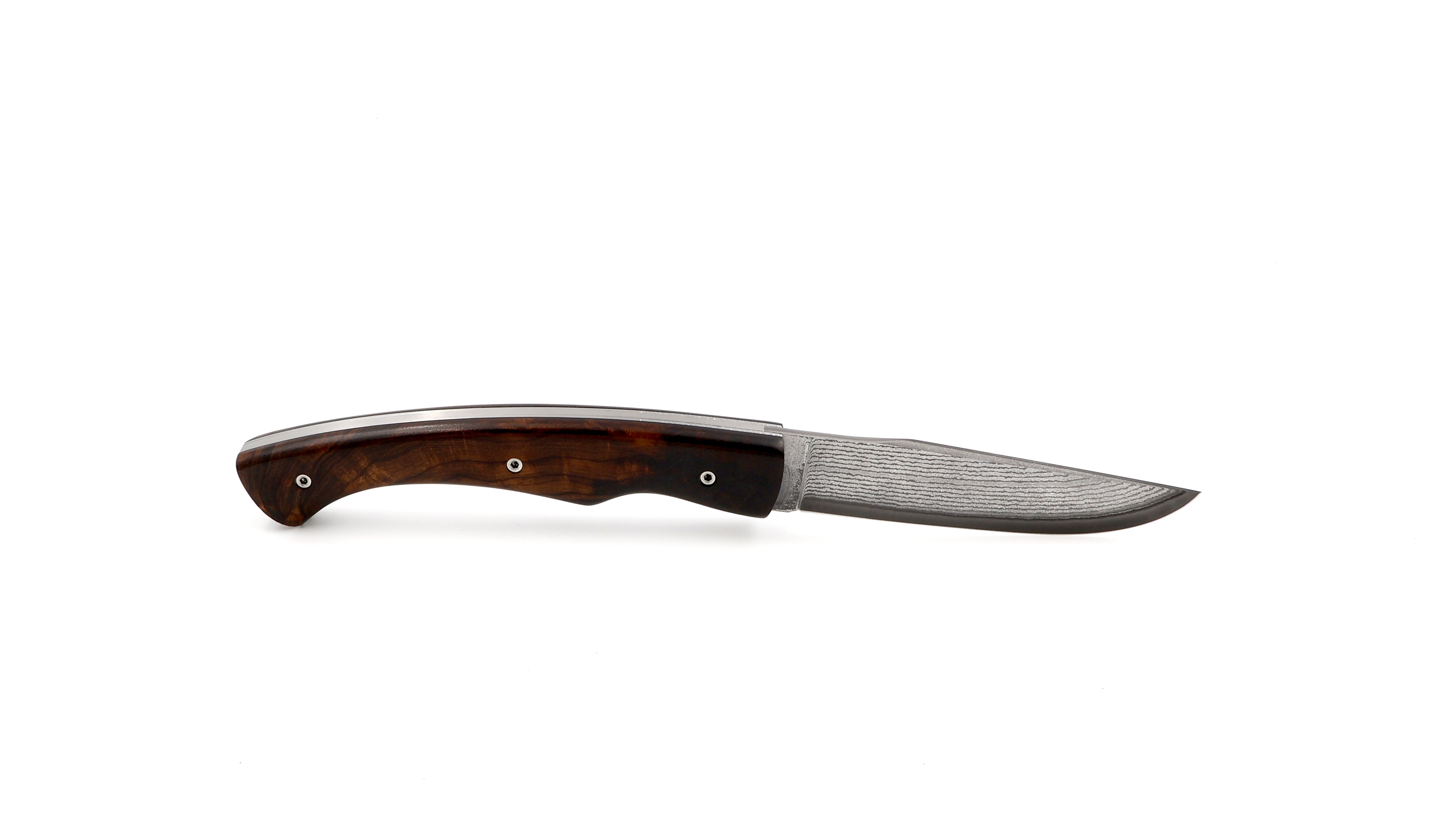 KLEOS folding knife LYKOS burl of ironwood VG10 suminagashi damascus blade