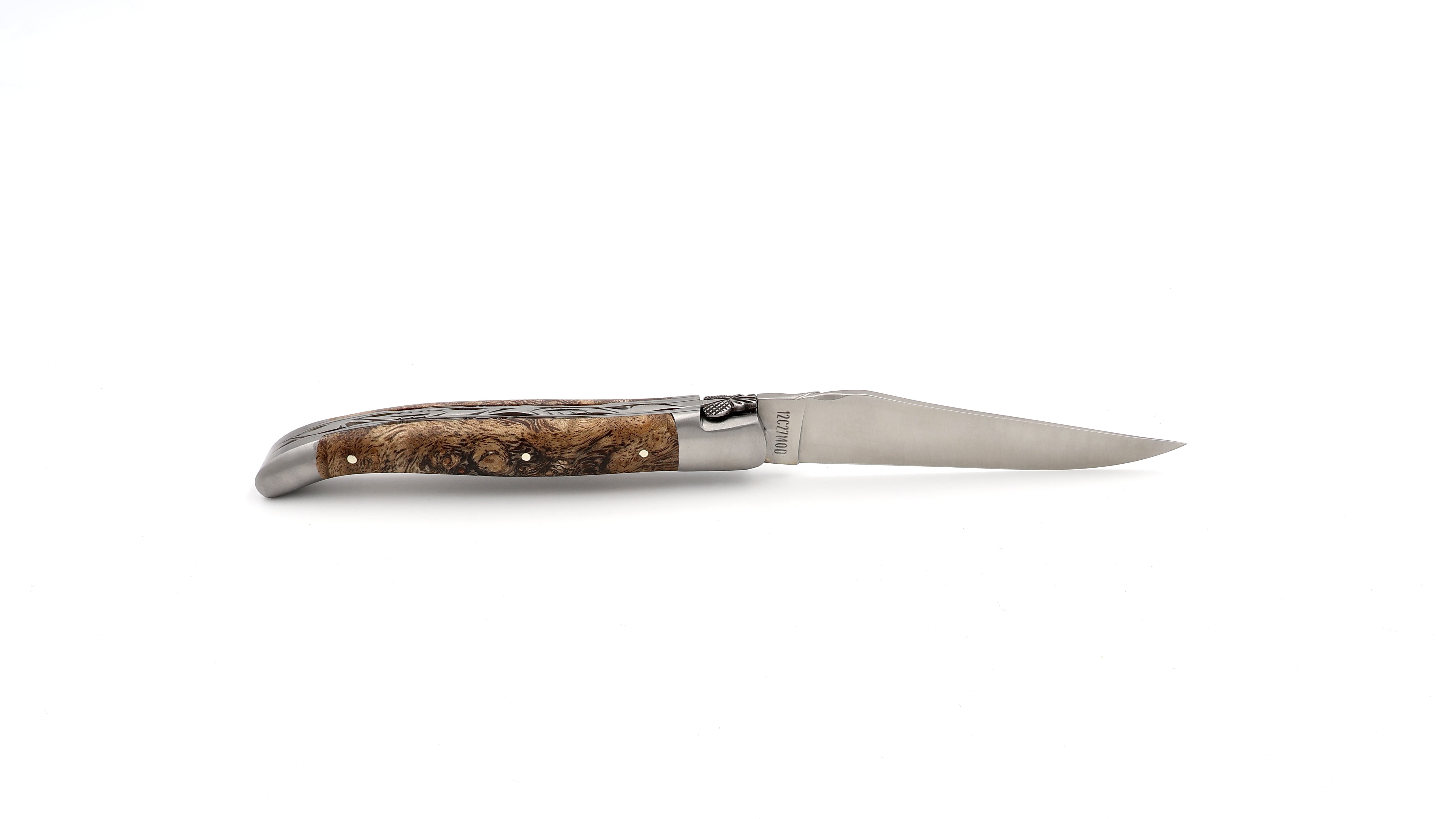 Laguiole en Aubrac doubleplate knife albizia wood 12 cm