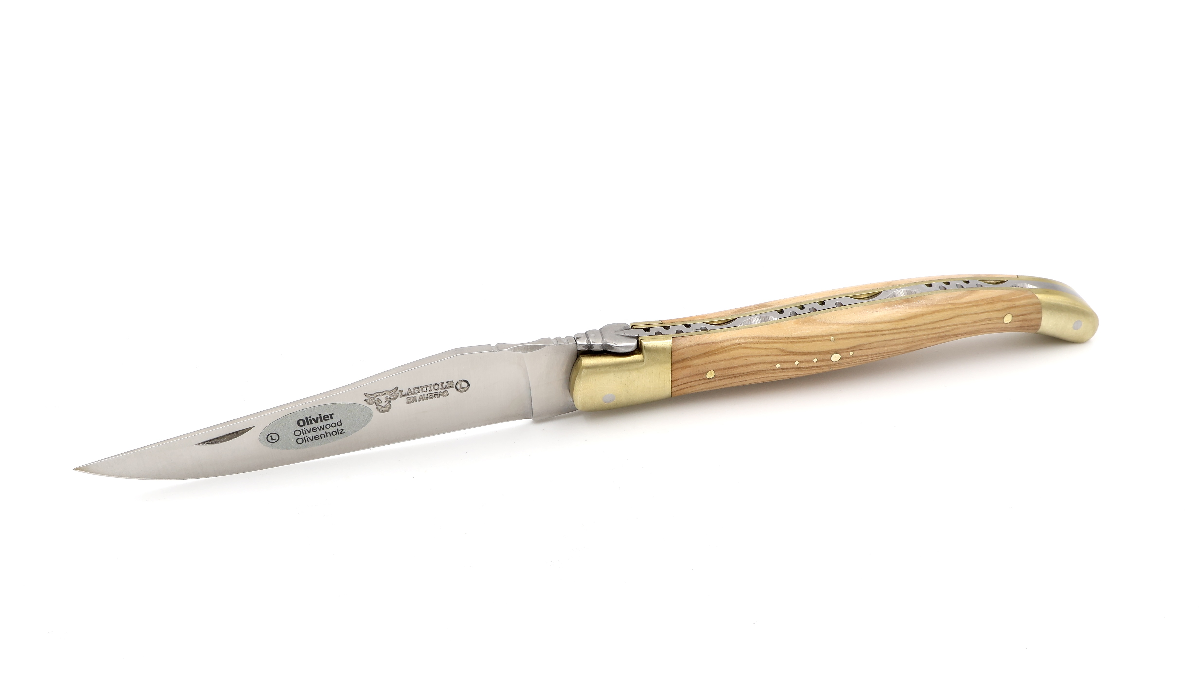 Laguiole en Aubrac Olive Messingbacken matt 12 cm 